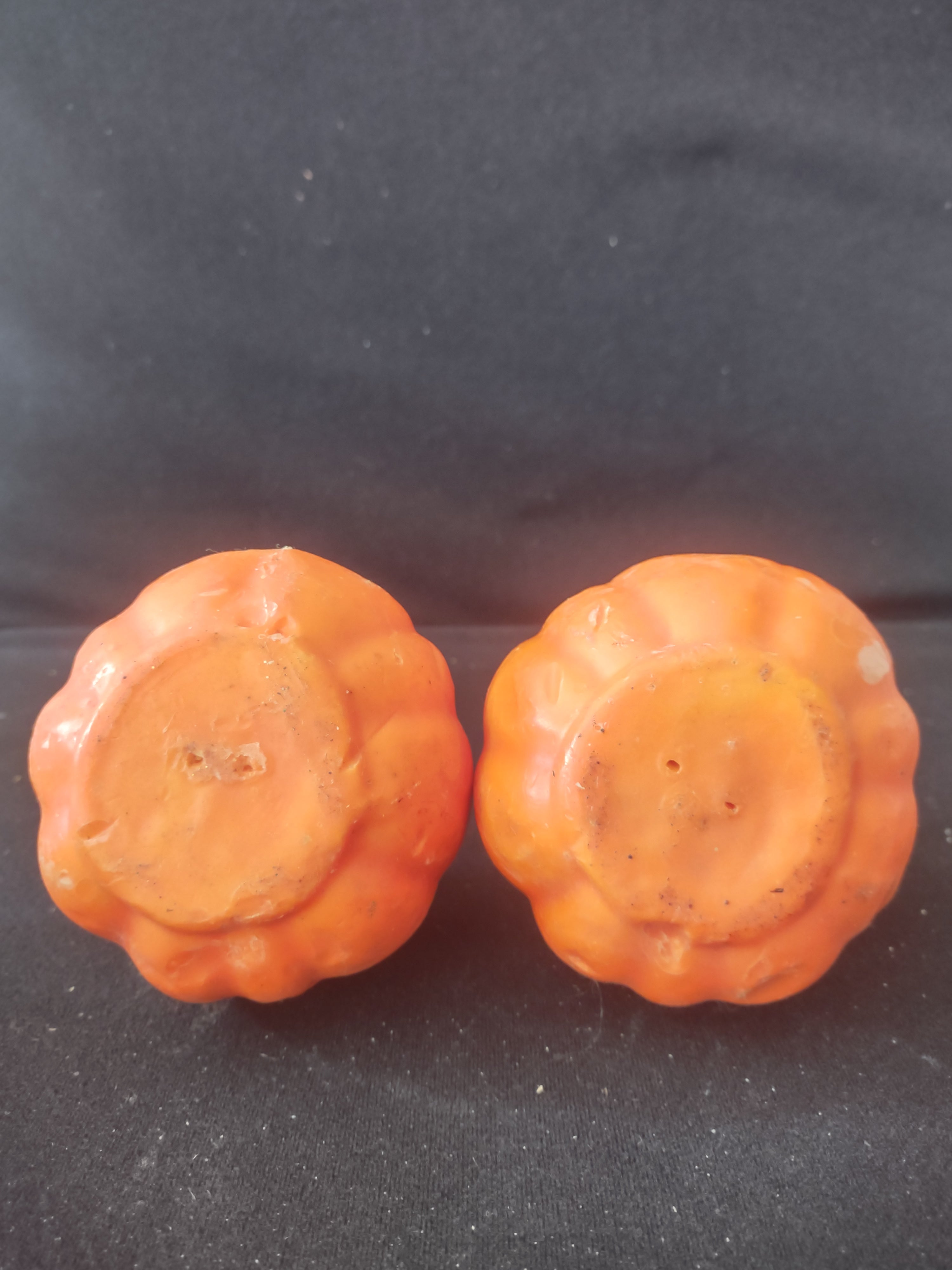 Vintage Halloween Jack O Lantern Wax Candles Set Of Four (Lot 3387)