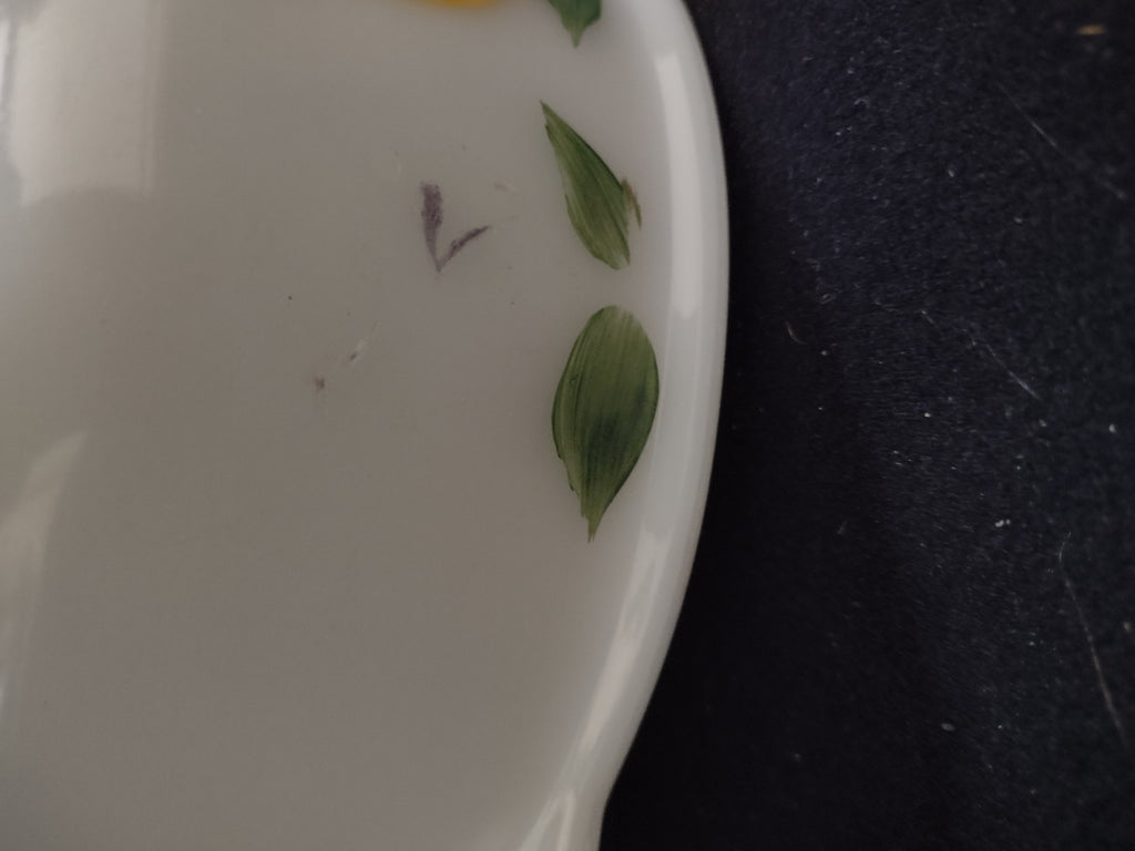 Vintage Fire King 2 Qt Casserole Dish Handpainted Gay Fad Peaches Grapes(Lot5321