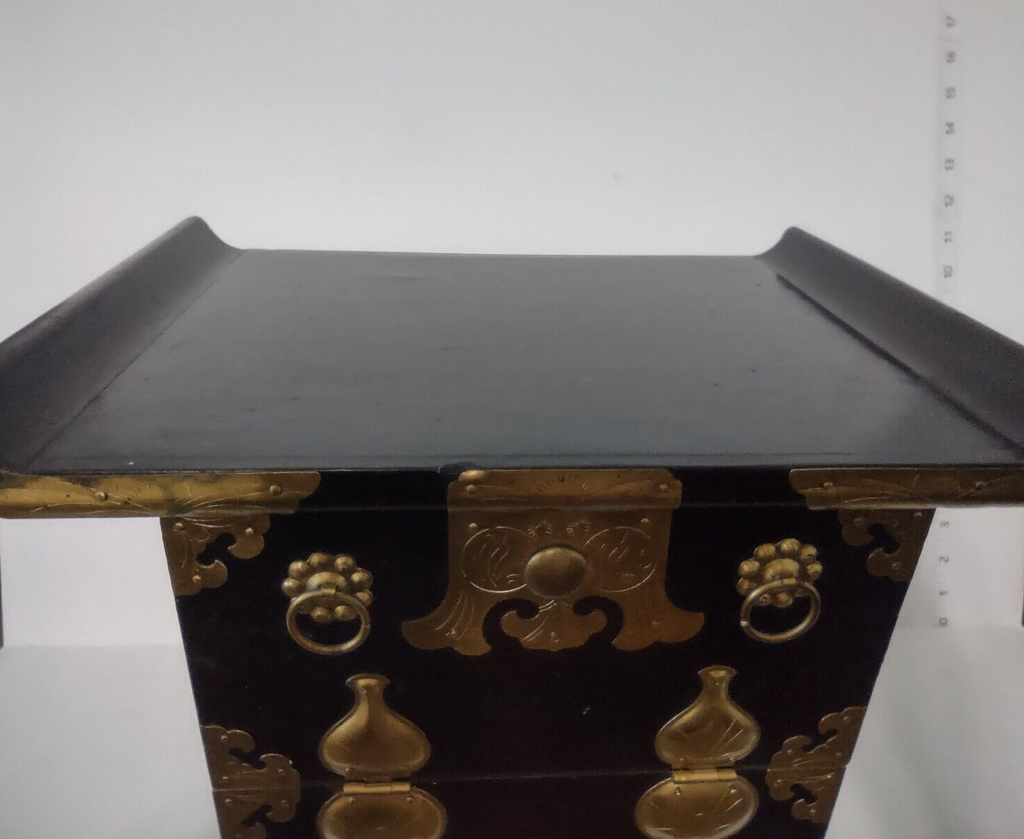 Tansu Design Wooden Dark Brown Shelf 13-1/2" x 10-1/2"