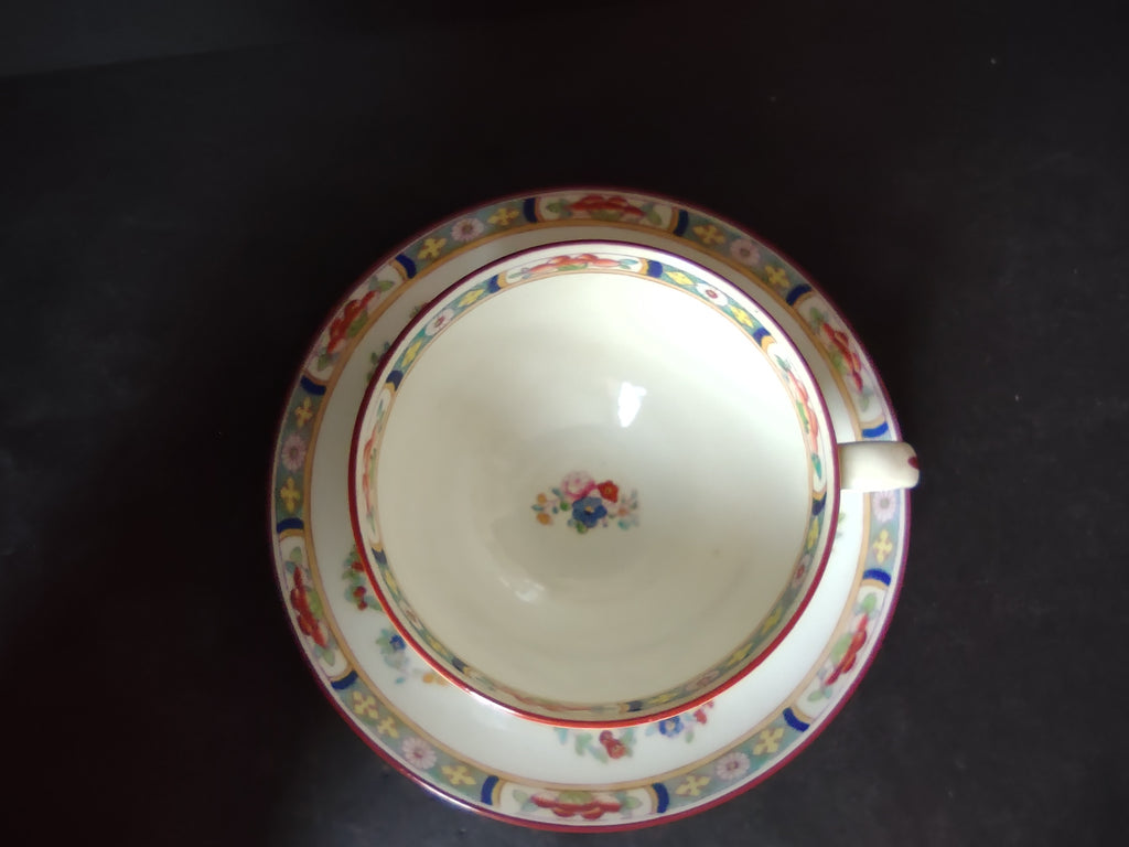 Vintage Minton Rose Garland Swag Teacup with Saucer Bone China England (lot 5477