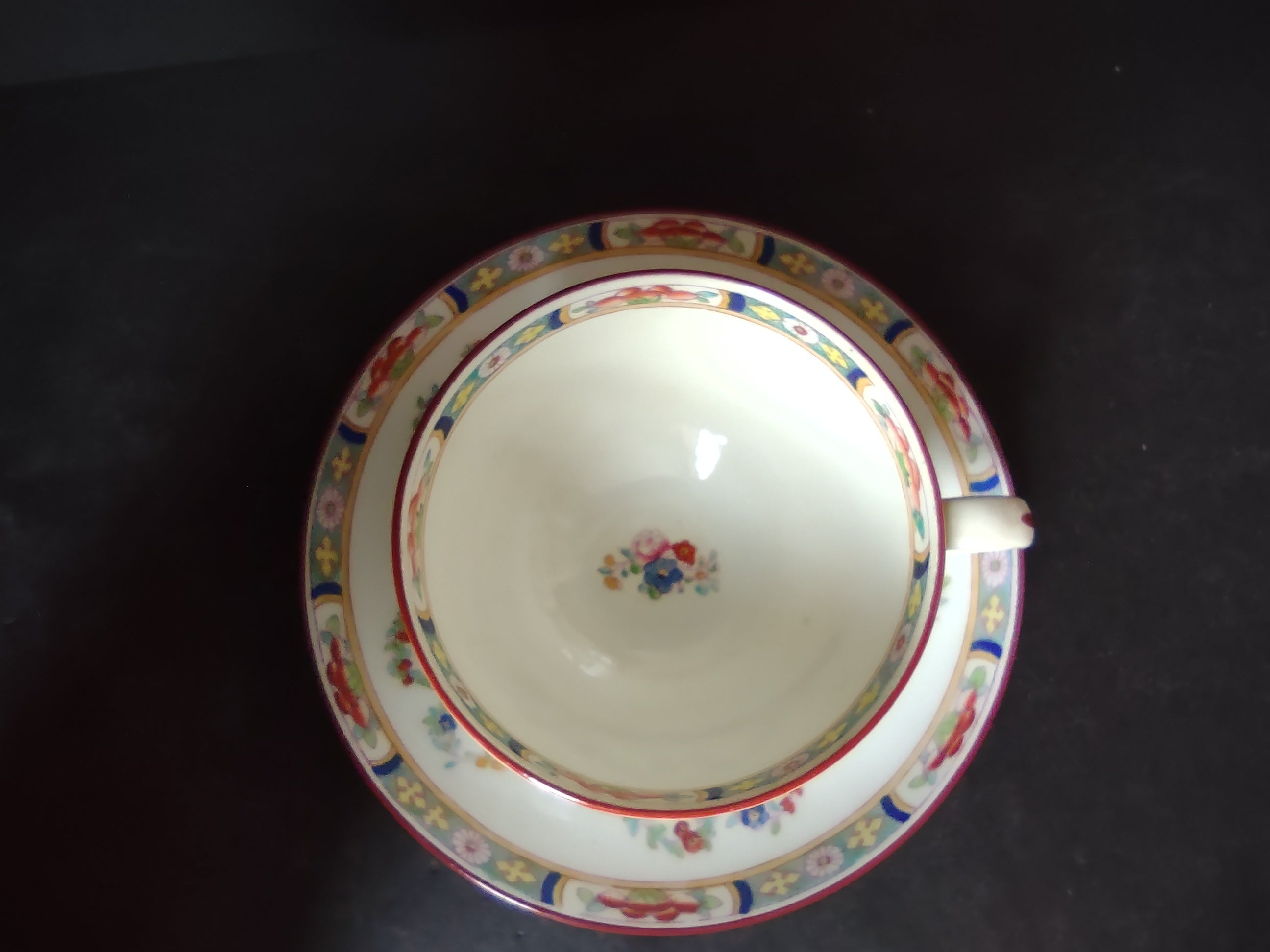 Vintage Minton Rose Garland Swag Teacup with Saucer Bone China England (lot 5477