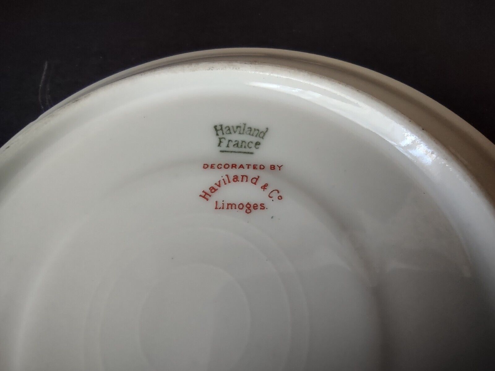 Haviland Limoges Blue Cream Yellow Flower Gold Trim Saucer (lot 728)