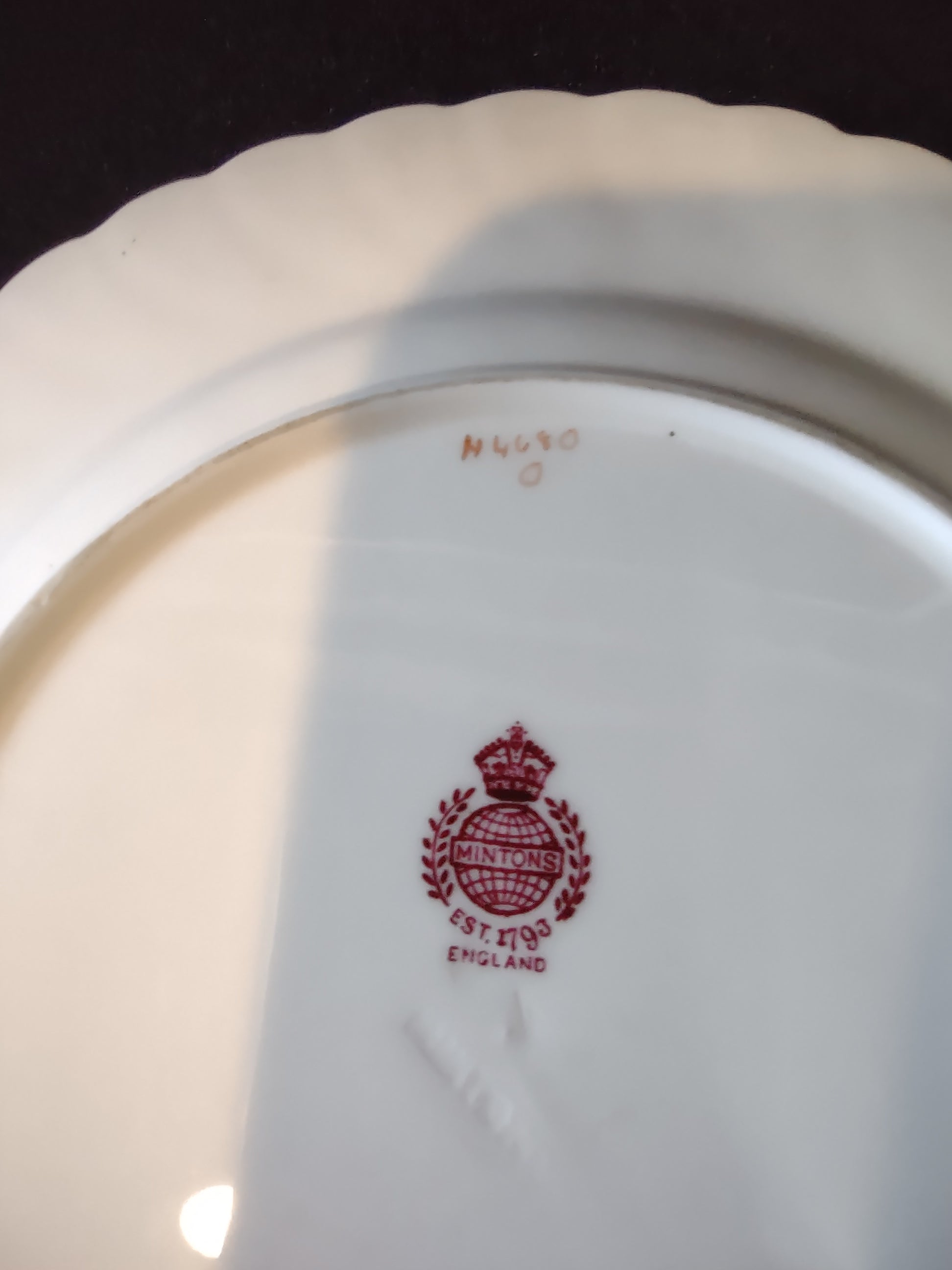 Vintage Minton Gold Rose Dessert Plate England Bone China Gold Trim (Lot 5428)