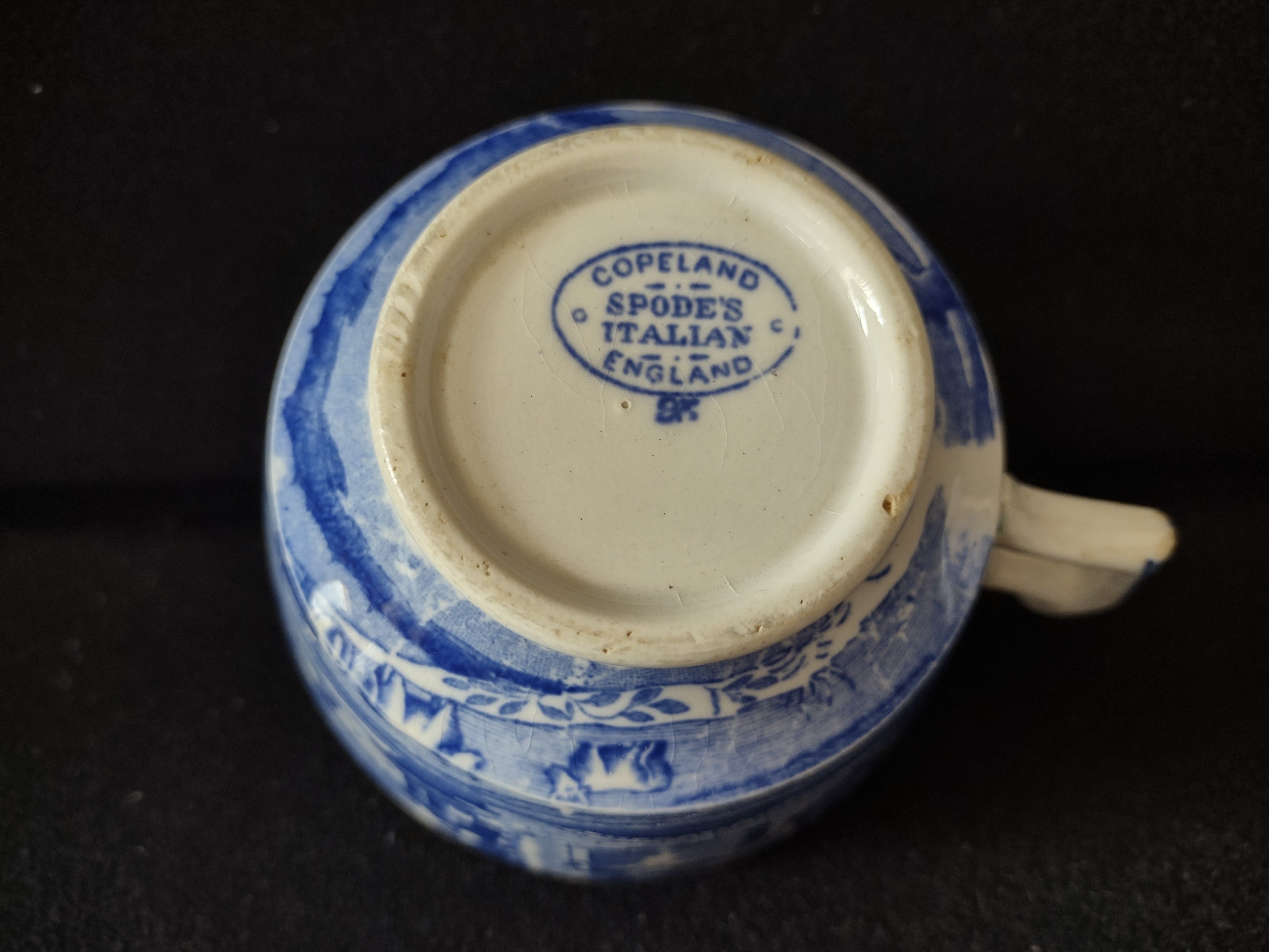 Spode Copeland Italian Blue & White Teacup Vintage English Transferware lot 5840