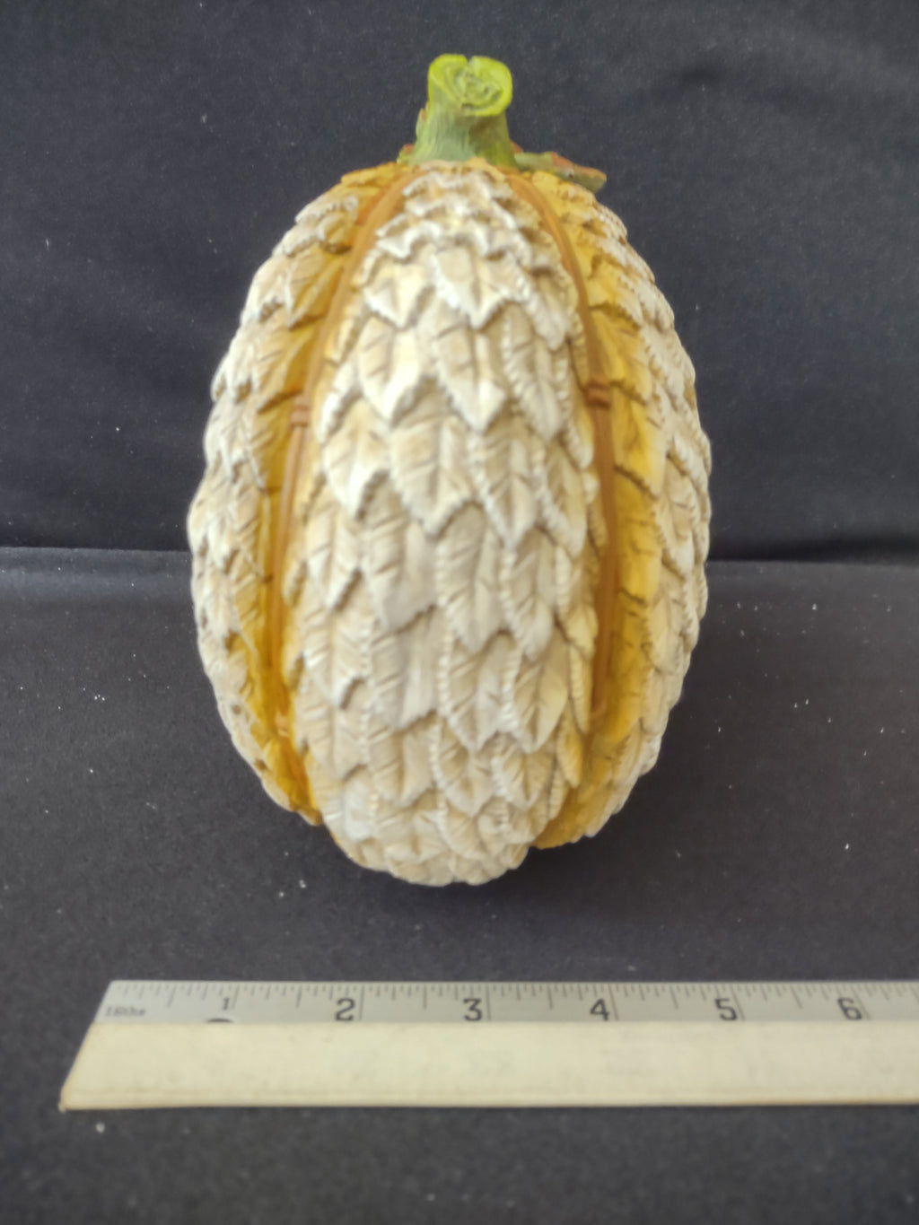Thanksgiving/Halloween/Harvest Polyresin Pumpkins X 3 (Lot 3125)