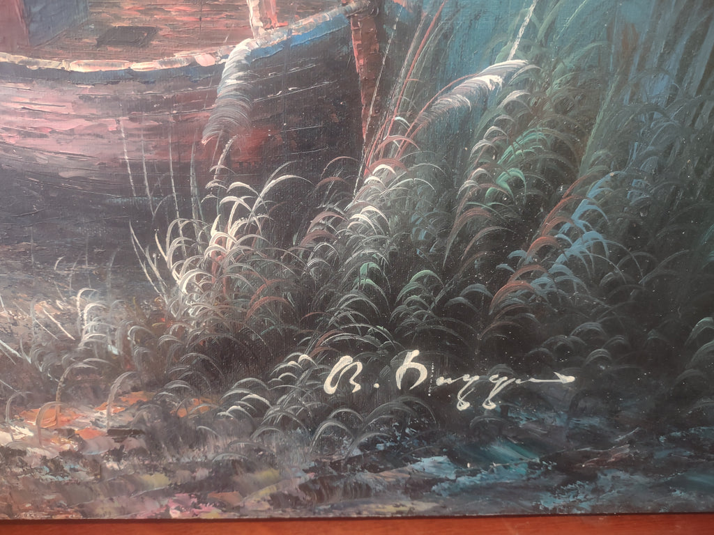 B. Duggan Signed Canvas Oil Painting Seascape Lighthouse 24 x 36 (lot 2633c)