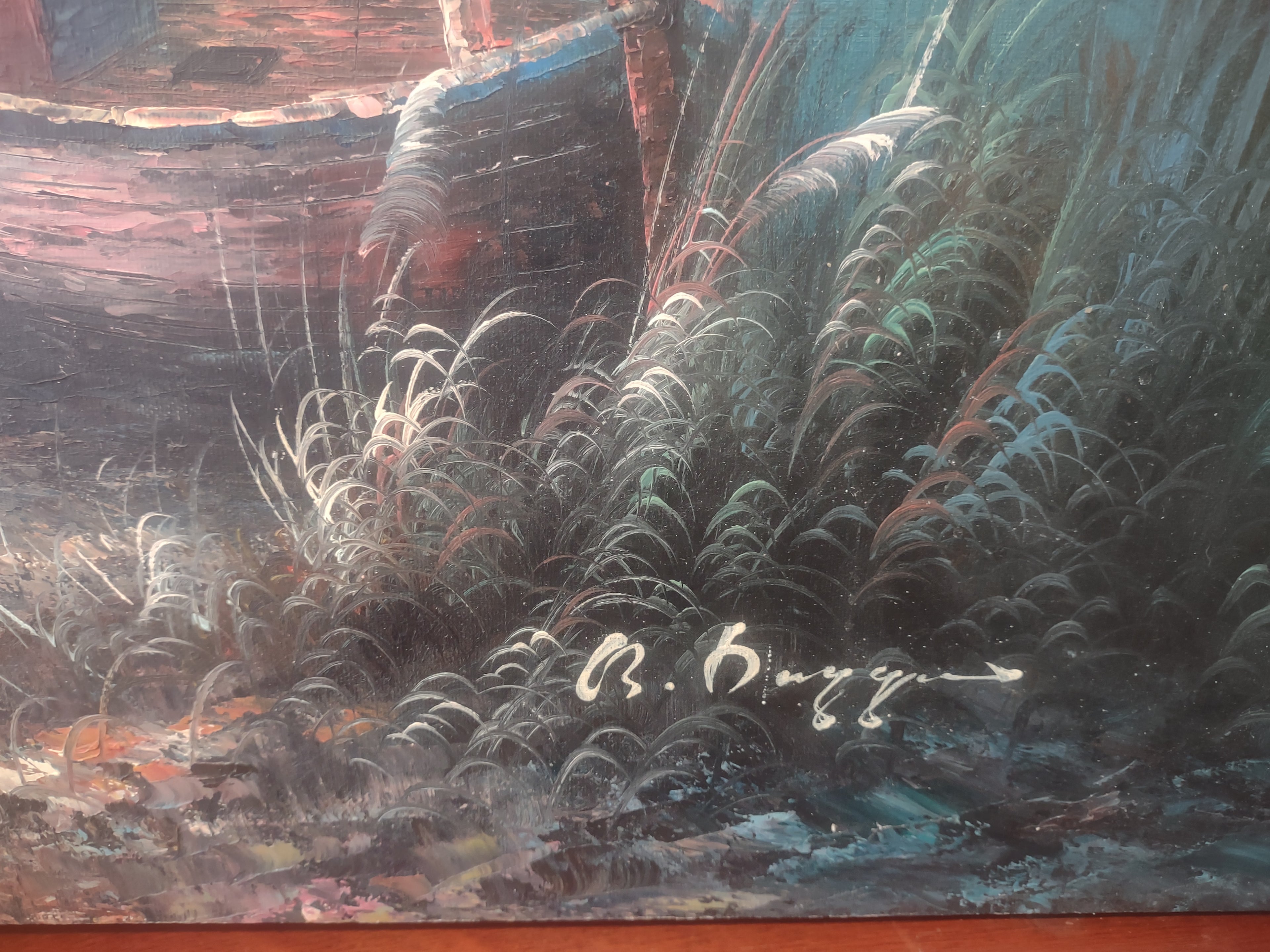 B. Duggan Signed Canvas Oil Painting Seascape Lighthouse 24 x 36 (lot 2633c)