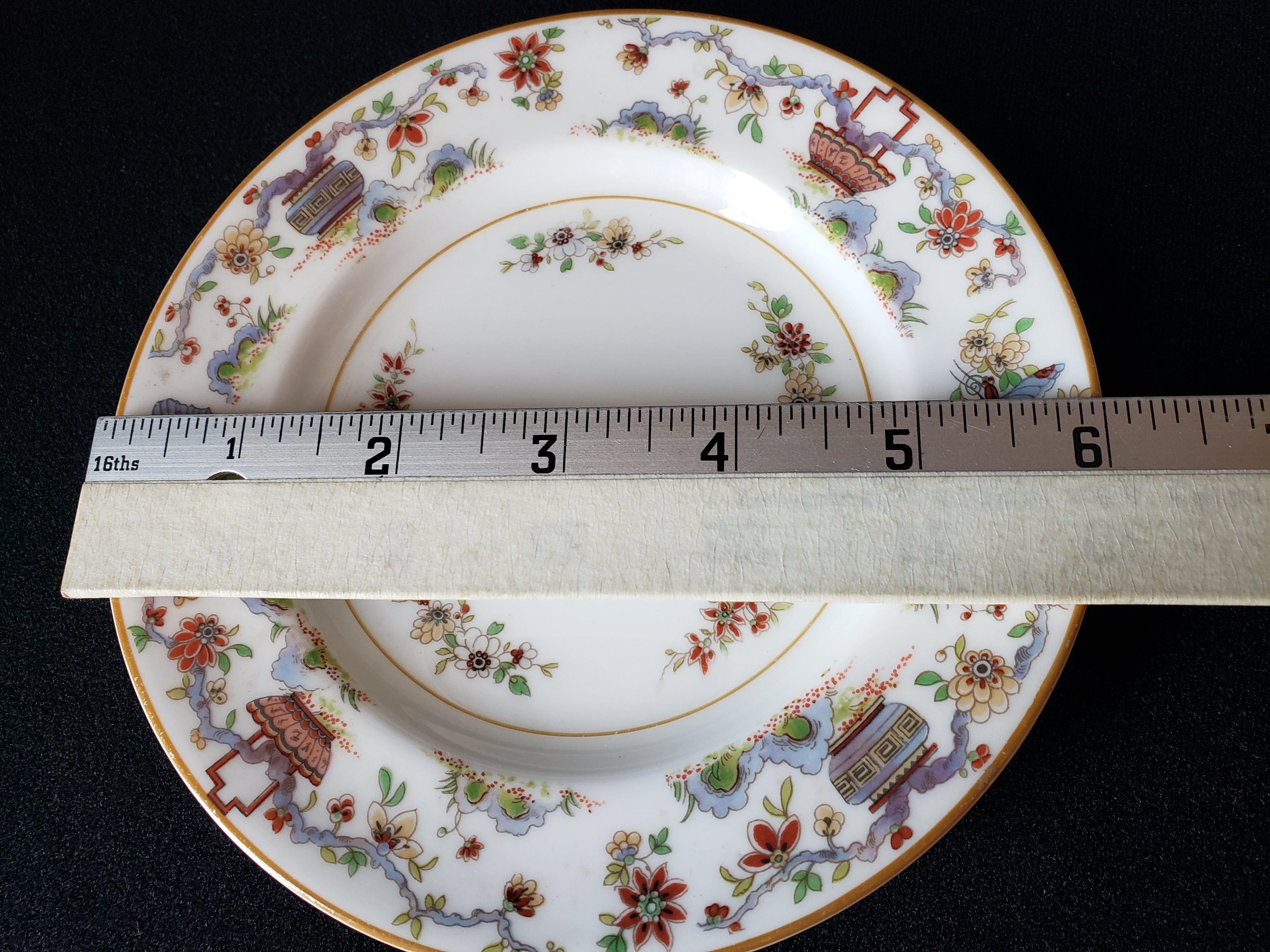 Vintage Royal Worcester Black Higgins Seiter Butterfly Bread Plate 6" (lot 2117)