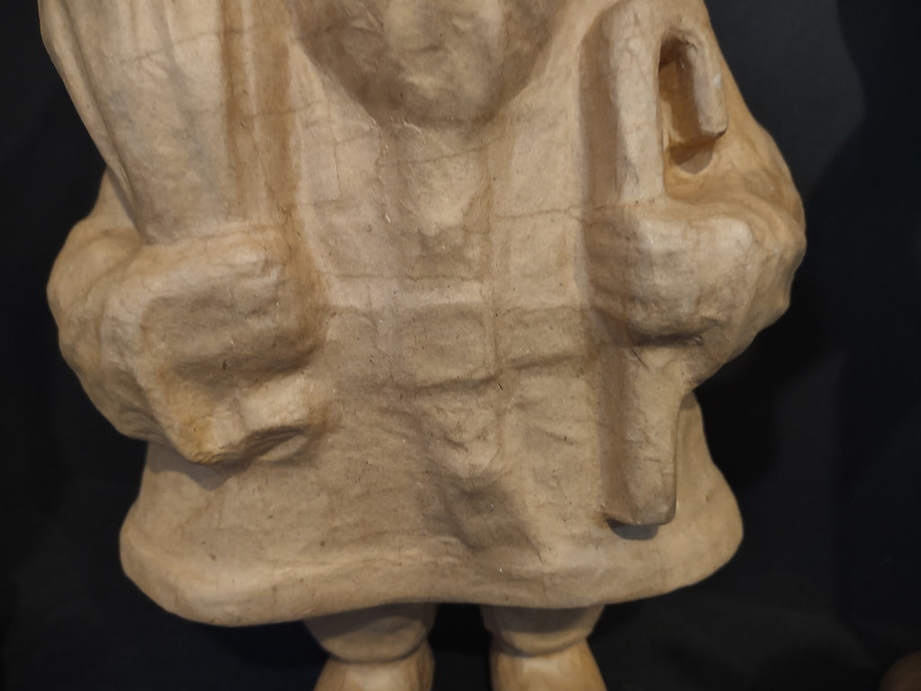 Christmas Paper Mache Set Angel Santa IMPERFECT (lot 1290)