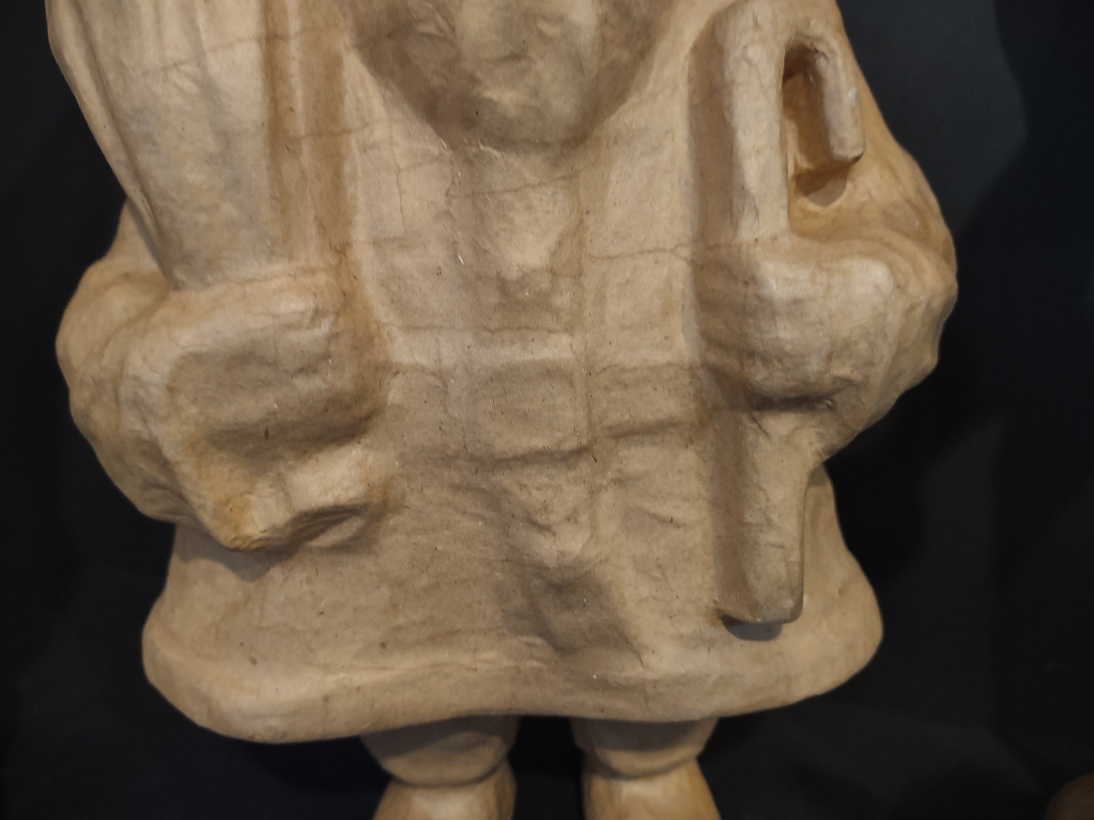 Christmas Paper Mache Set Angel Santa IMPERFECT (lot 1290)