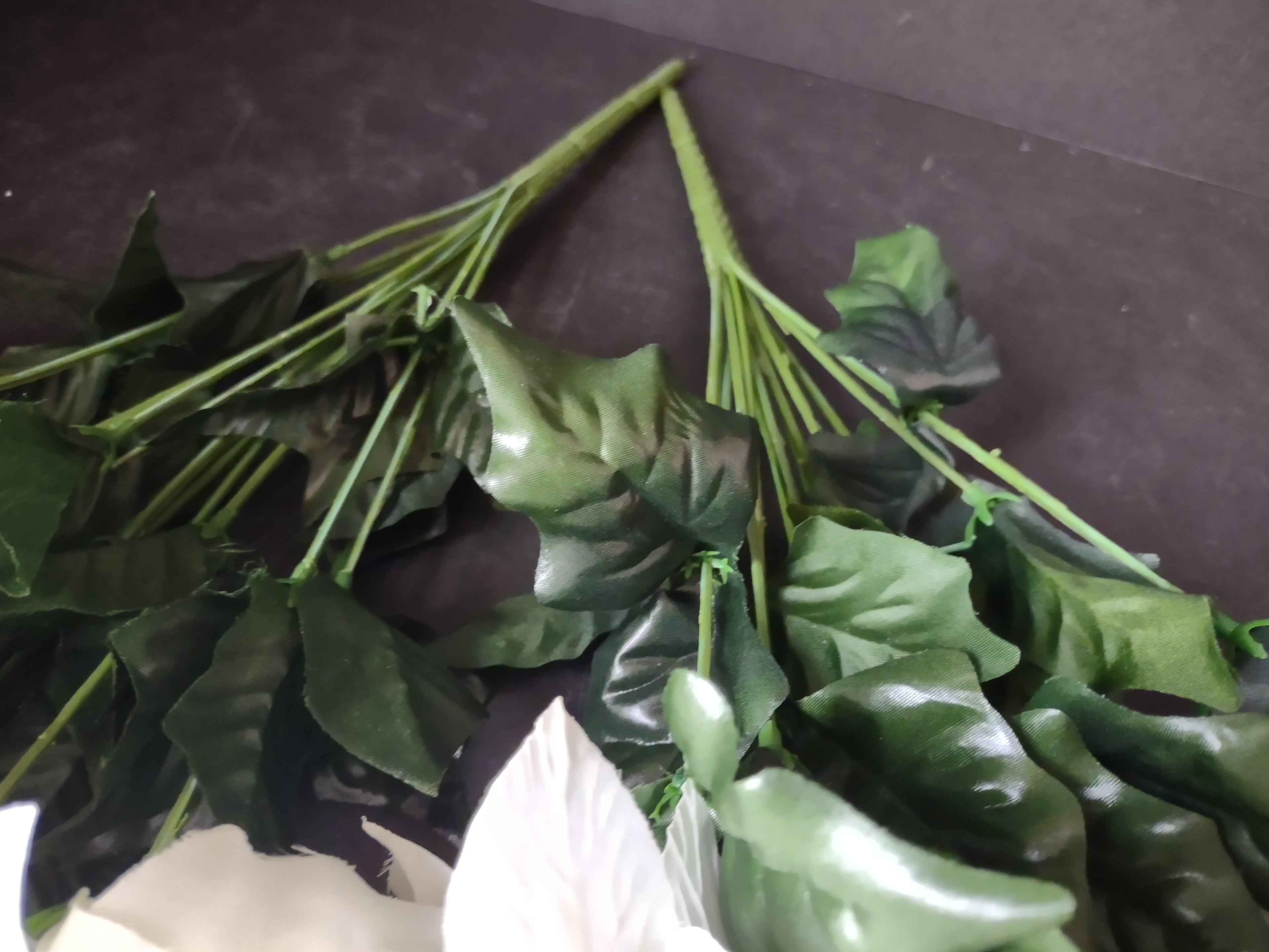 Christmas Lot Artificial Flower Poinsettia White 12 stems 17" Long (Lot 3342)