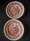 Vintage Copeland Bread Butter Plate Spode Tower Pink Set Of 2 (Lot 5820)