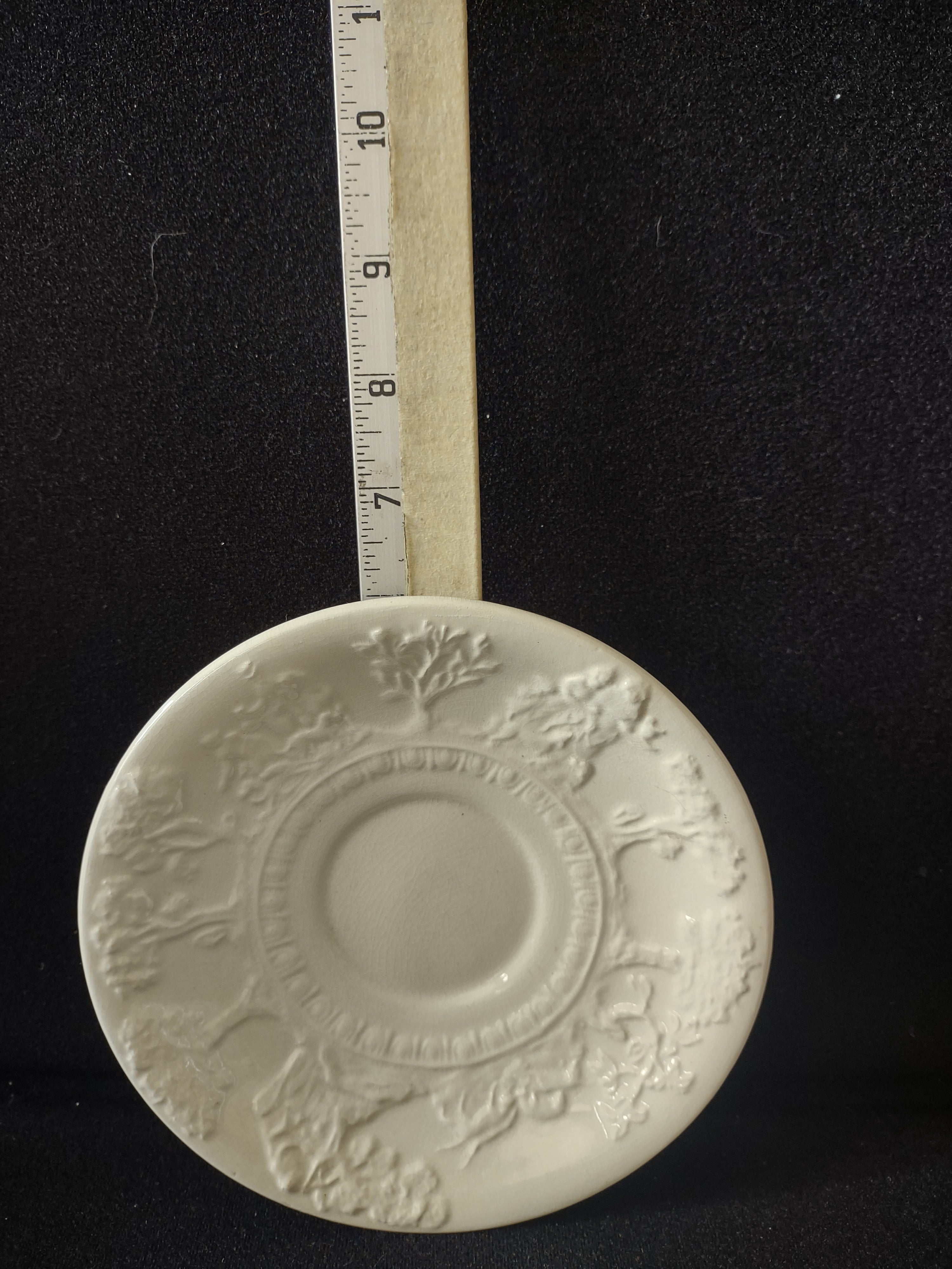 Vintage T G Green Saucer White Ironstone Hunt Club IMPERFECT (Lot 5663)