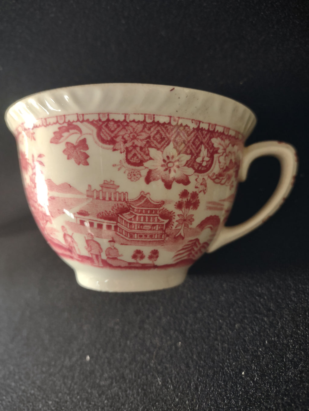 Vintage Wood Sons Teacup Saucer Seaforth Pink IMPERFECT (Lot 5679)