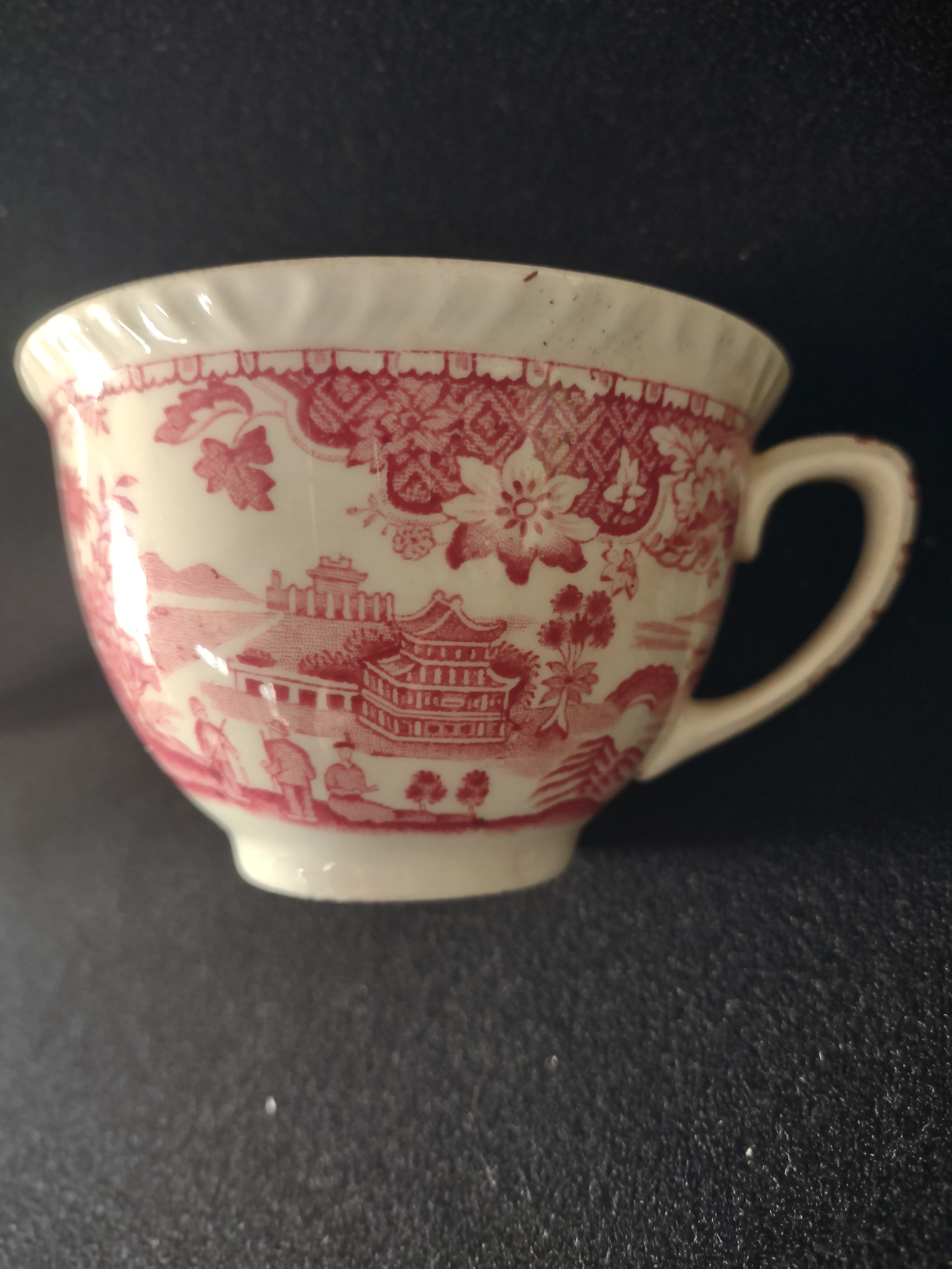 Vintage Wood Sons Teacup Saucer Seaforth Pink IMPERFECT (Lot 5679)