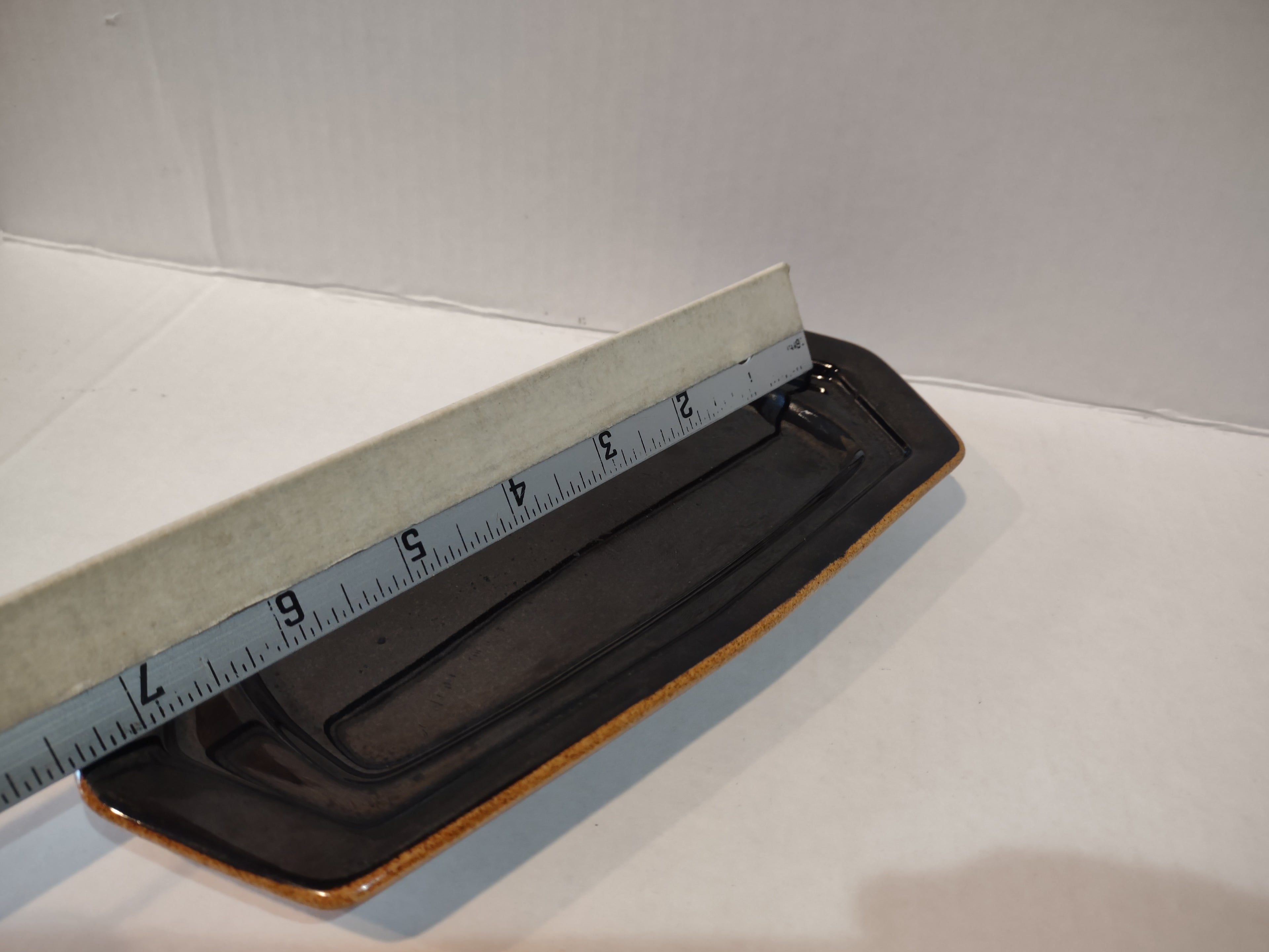 Vintage MCM Ironstone USA Amber Octagon Bottom for Butter Dish ONLY (lot 5015)