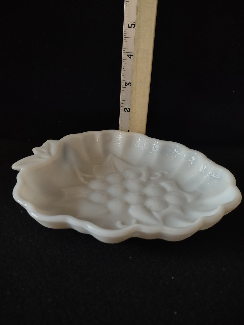 Vintage Hazel Atlas Milk Glass Grape Shaped Candy Relish Dish x 2 (Lot 5250)