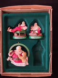 Vintage Trim a Tree Coca-Cola Set of 3 Santa Ornaments 1991 (lot 3234)