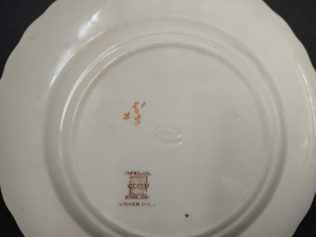 Vintage Copeland Spode Plate Wicker Dale Floral English CRAZING (Lot 5769)