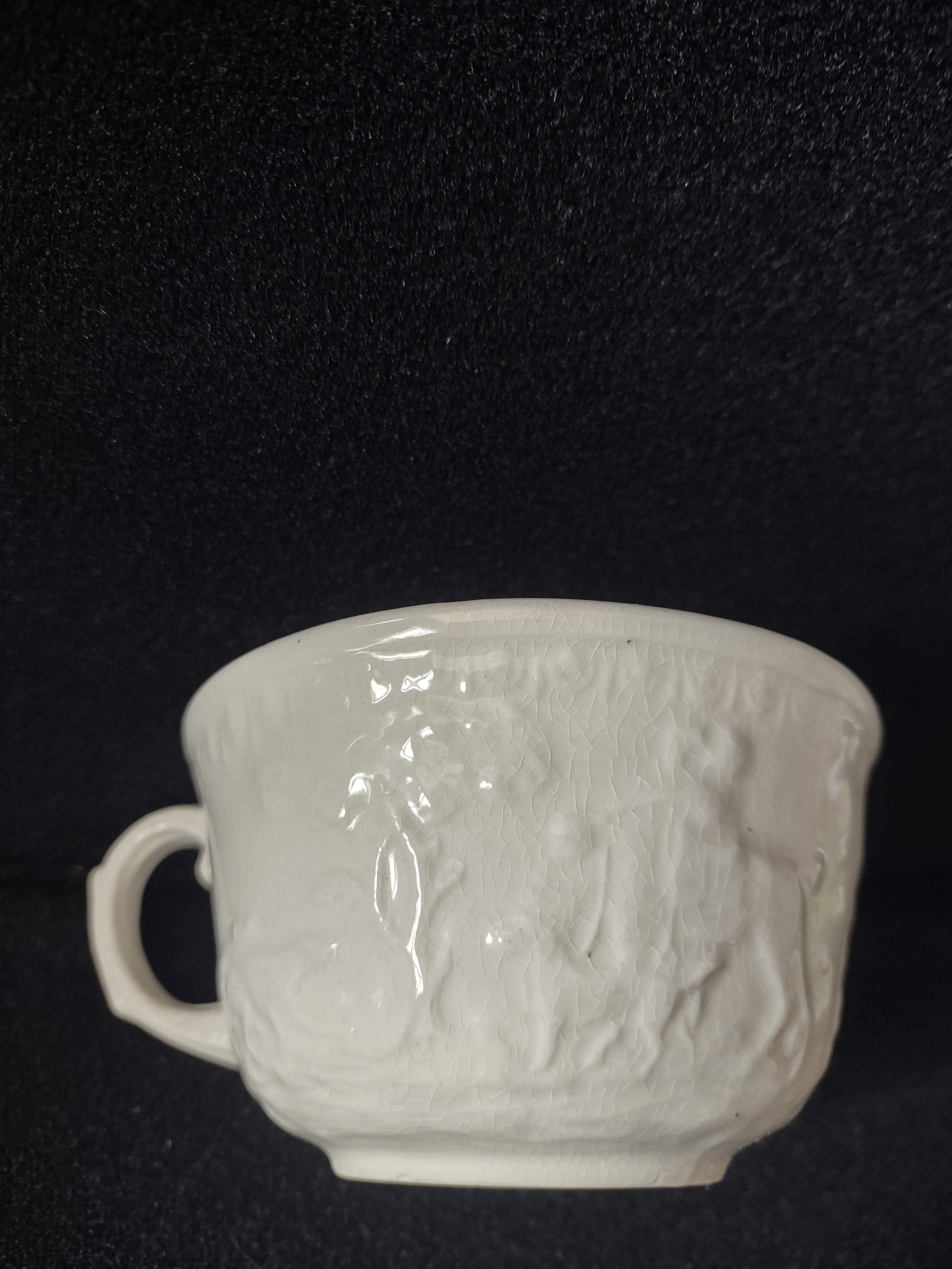 Vintage T G Green Teacup Saucer White Ironstone Hunt Club IMPERFECT (Lot 5664)