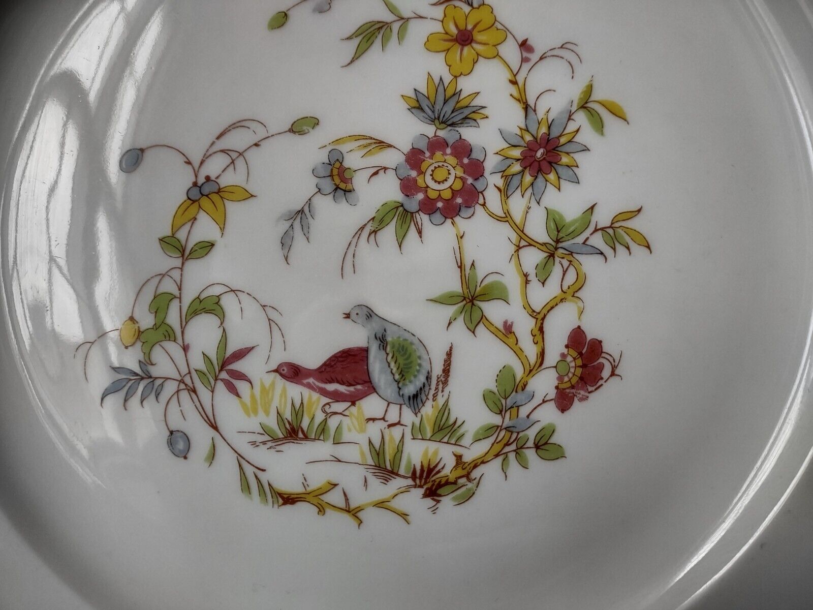 Haviland Limoges Old Abbey Rouen Spray Pheasant Dinner Plate 9-5/8" (lot 345)