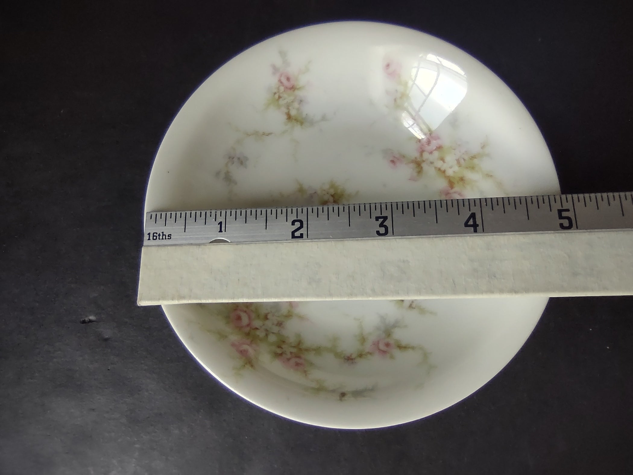 Haviland Limoges 4 x Small Cranberry Bowl 5" White Purple Flower Moss (lot 899)