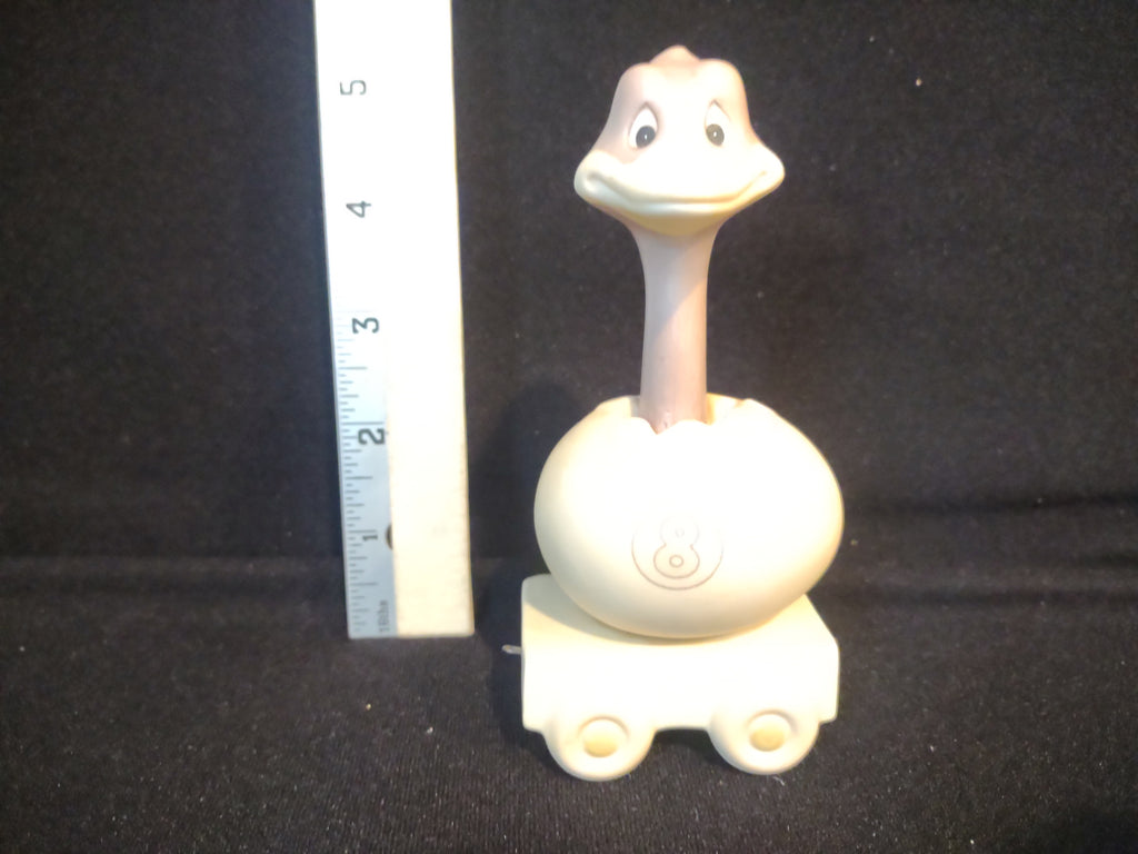 Precious Moments Birthday Train Year #8 Ostrich Porcelain (lot 2559c)