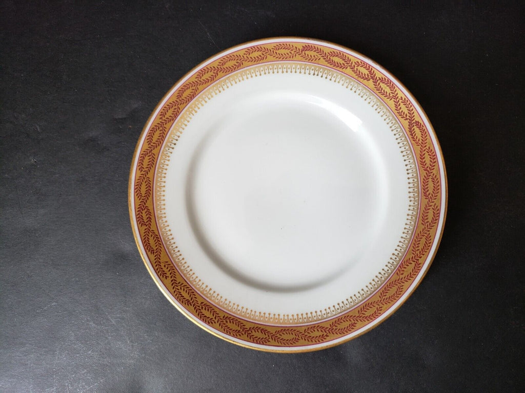 Wm Guerin France Limoges Bread/Butter 6"Red Maroon Gold Trim (lot 589)