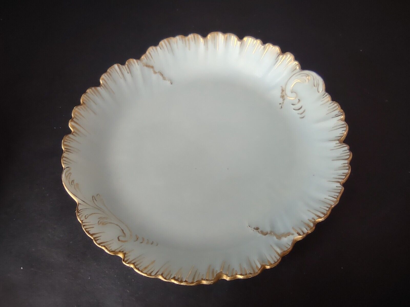 Vintage M. Redon Limoges Raised Edge Gold 3 x Bowls Pink Blue Cream (lot 695)