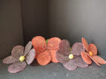 Vintage Bead Seed on Silk Flower x 4 Red Purple (lot 3024)