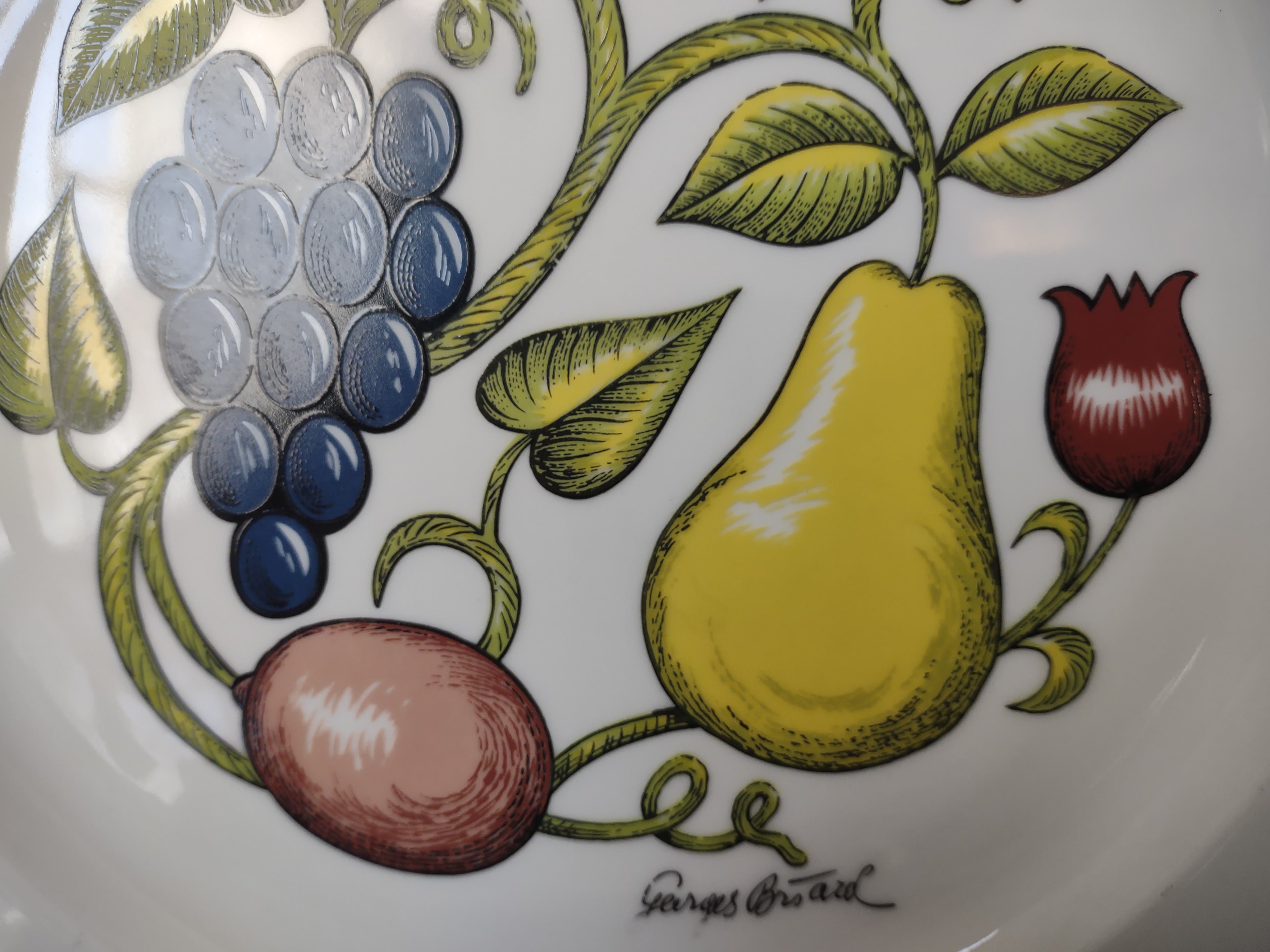 Set 4 Dinner Plate Arbor George Briard Fruit Grape Thanksgiving (lot 1255)