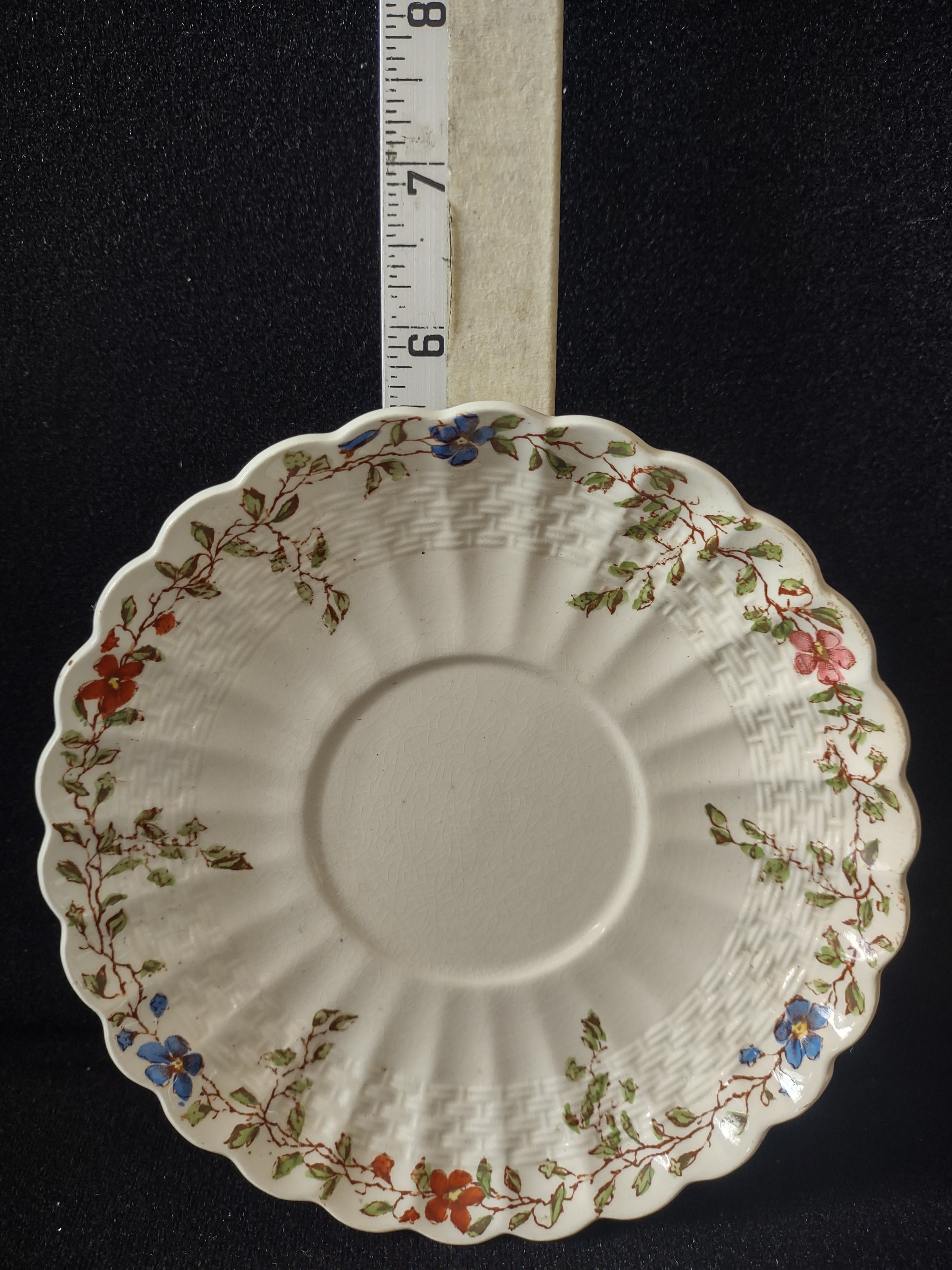 Vintage Copeland Spode Saucer Wicker Dale Floral (Lot 5665)