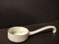 Vintage Small Spoon Ladle White Golden Trim Pink Flower (lot 5359)