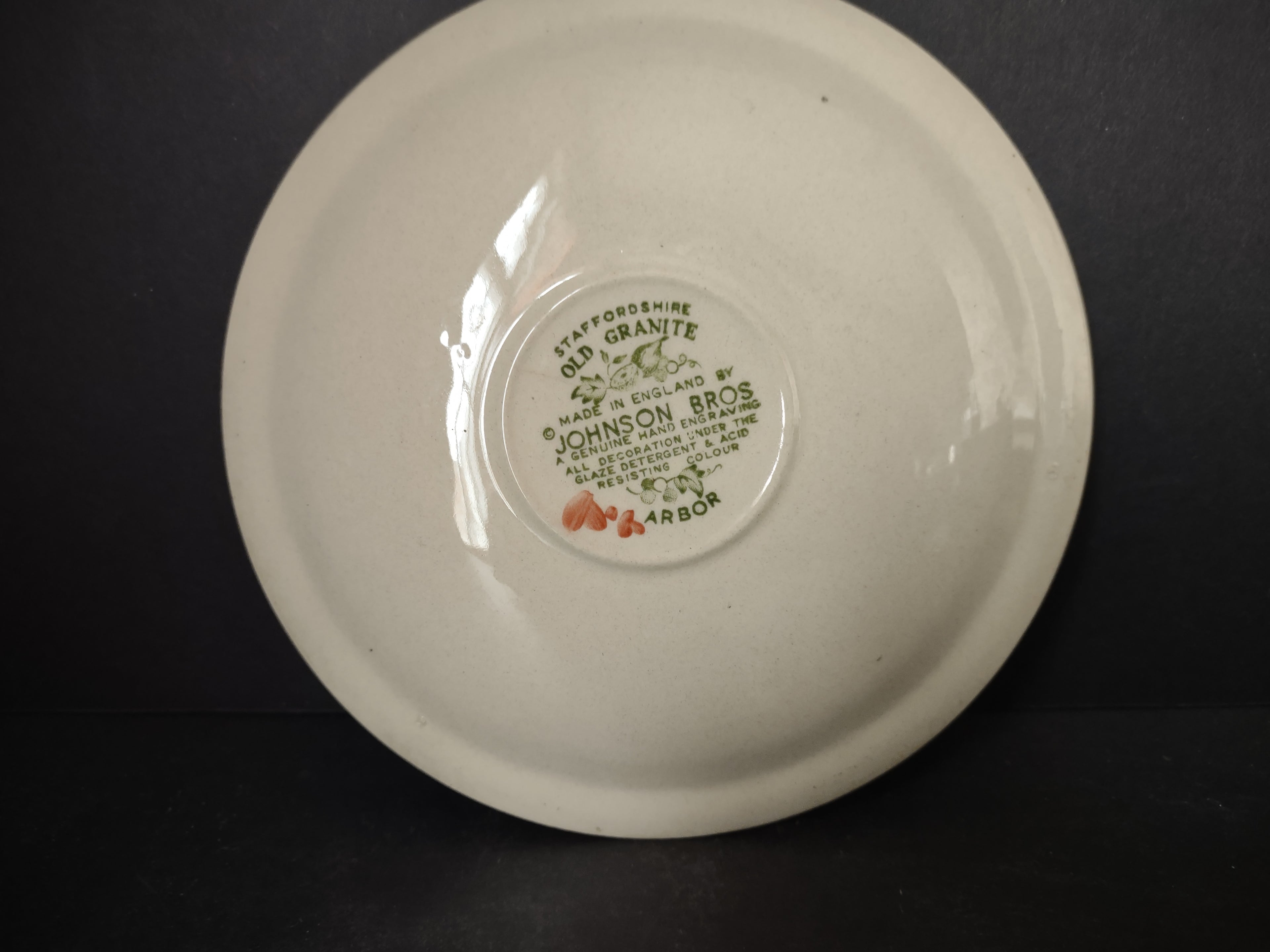 Johnson Bros Arbor Teacup & Saucer Staffordshire Old Granite Ironstone (lot 5574