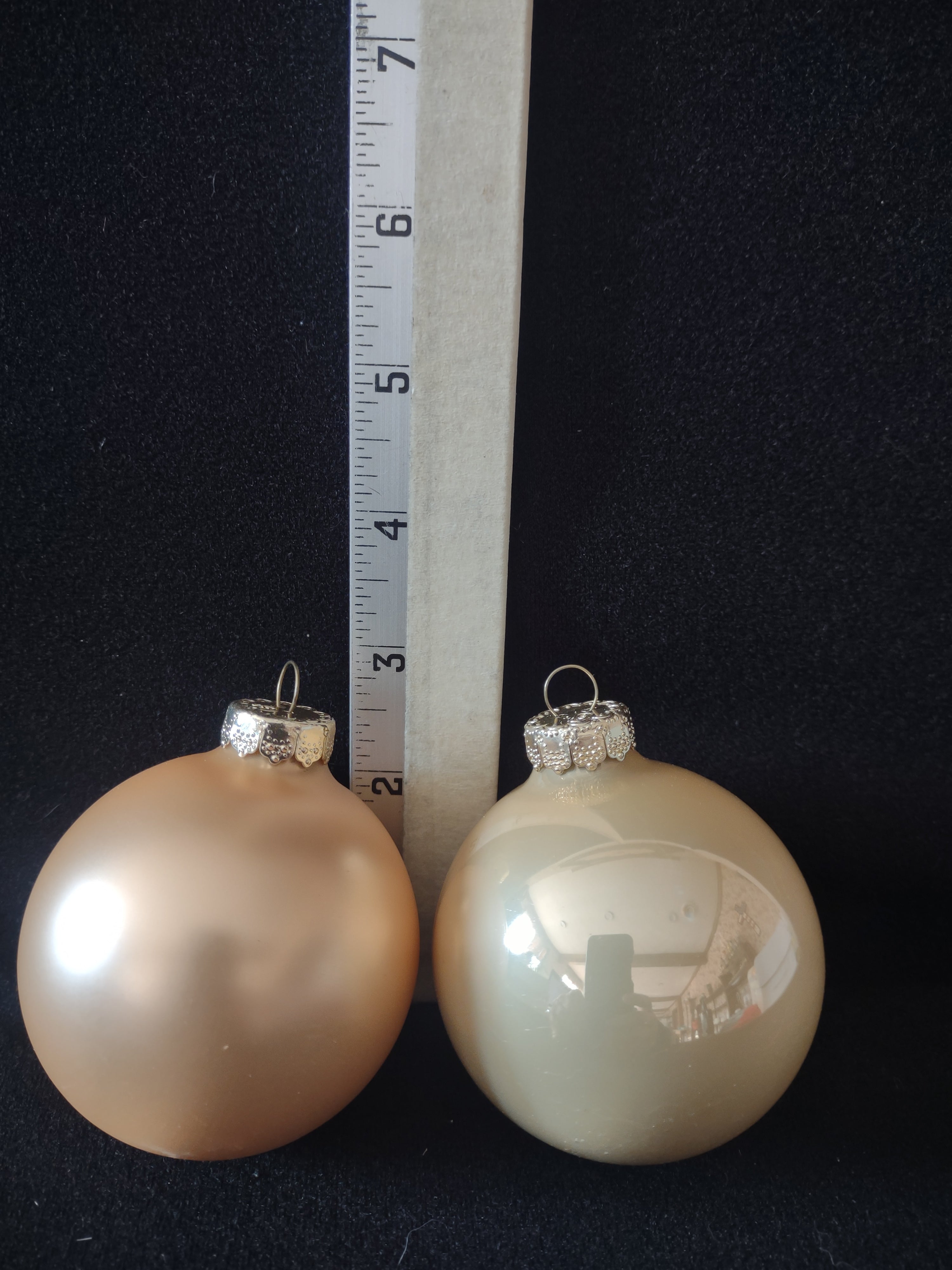 Christmas Merrybrite Glass Ornaments Rose Gold 6 Shiny 6 Matte (Lot 4235)