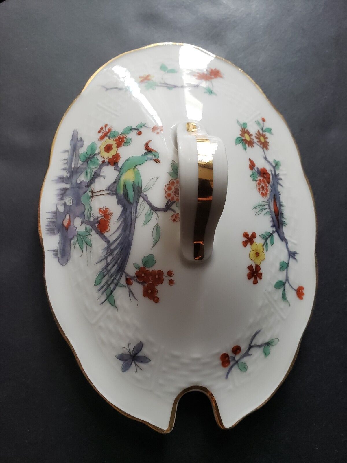 Haviland Limoges France Gold Pheasant Lid ONLY for the Gravy Bowl (lot 594)