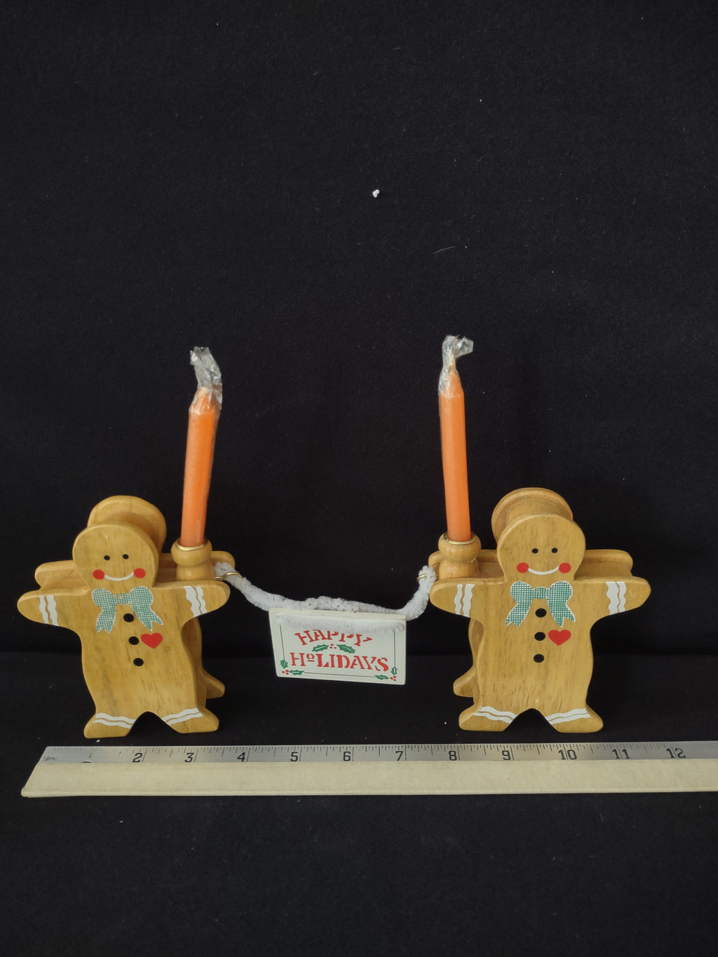 House Lloyd Christmas Around The World Wooden Gingerbread Candle Holders(Lot4031