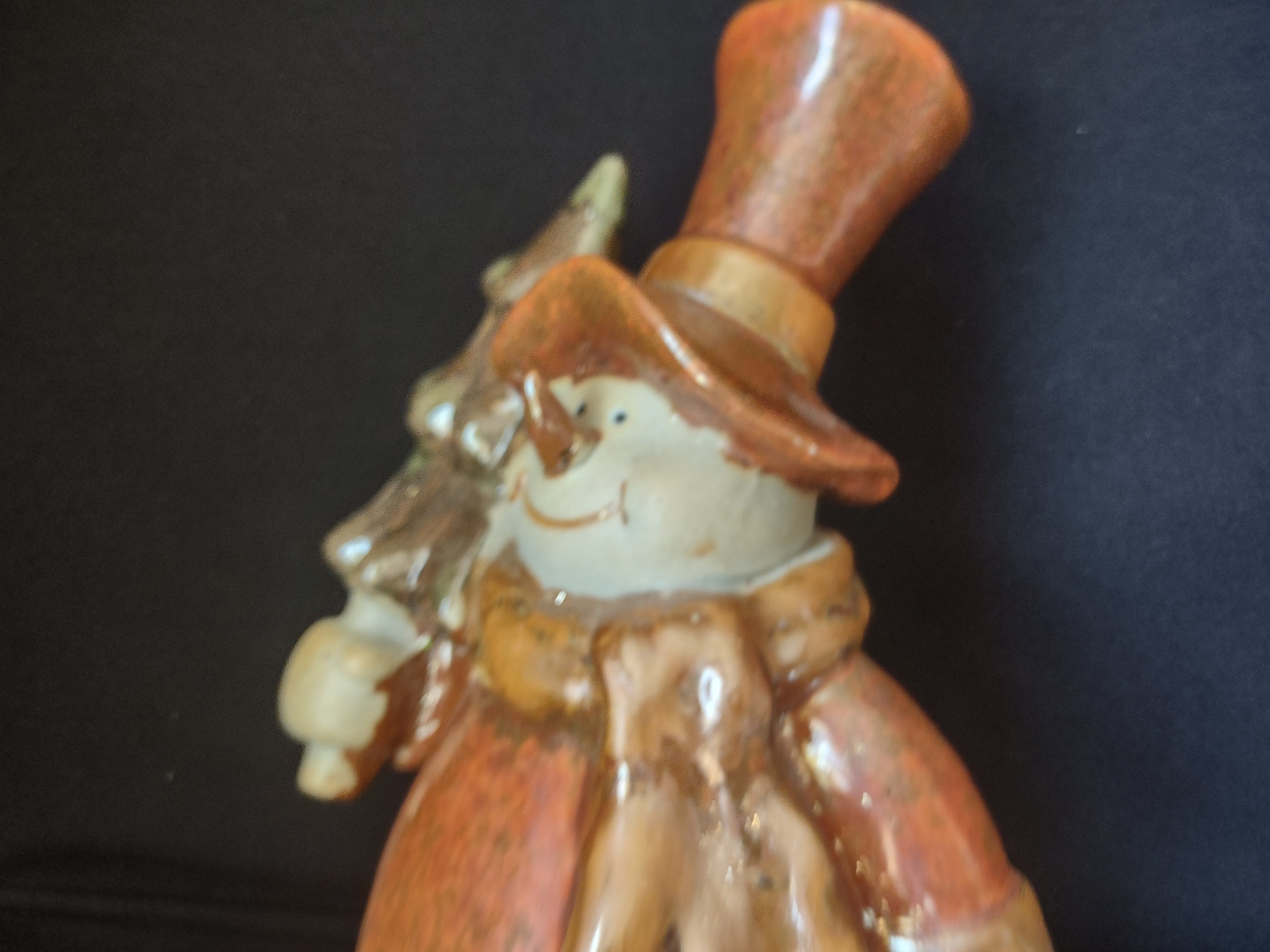 Ceramic Christmas Snowman Figurine 12" (lot 1707)