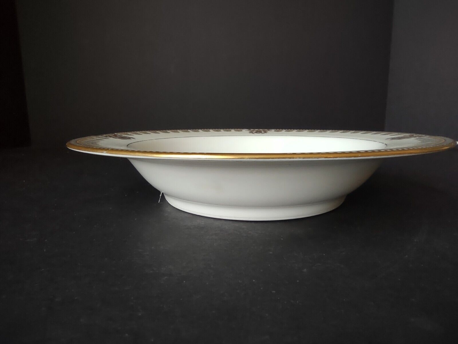 Haviland Limoges Gold Black Pink Turquoise Flower Trim Soup Bowl (lot 663)