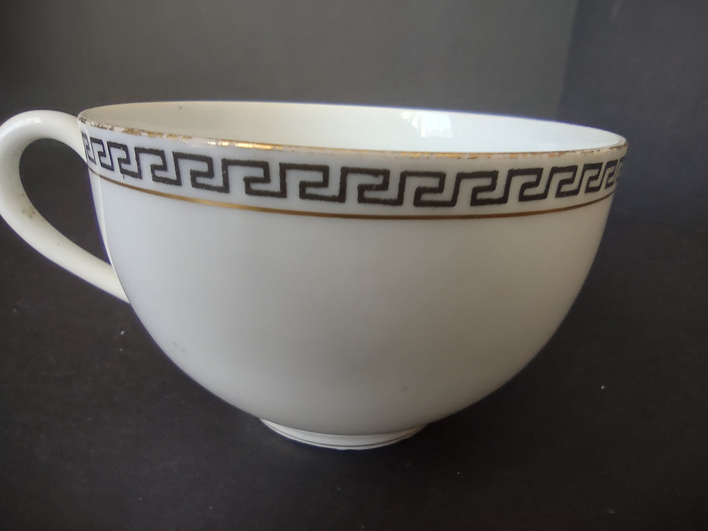 T & V Limoges France Tea Cup ONLY Gold Black Decor (lot 1066)