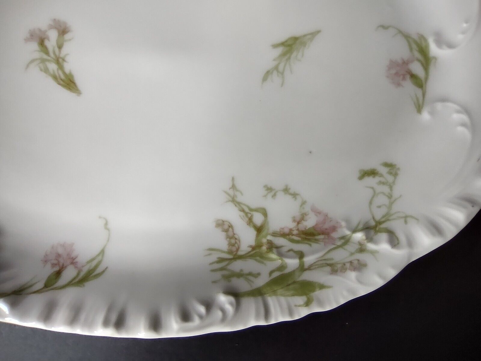 Haviland Limoges Gold Handle Carnation Serving Platter 15-1/2" (lot 340)