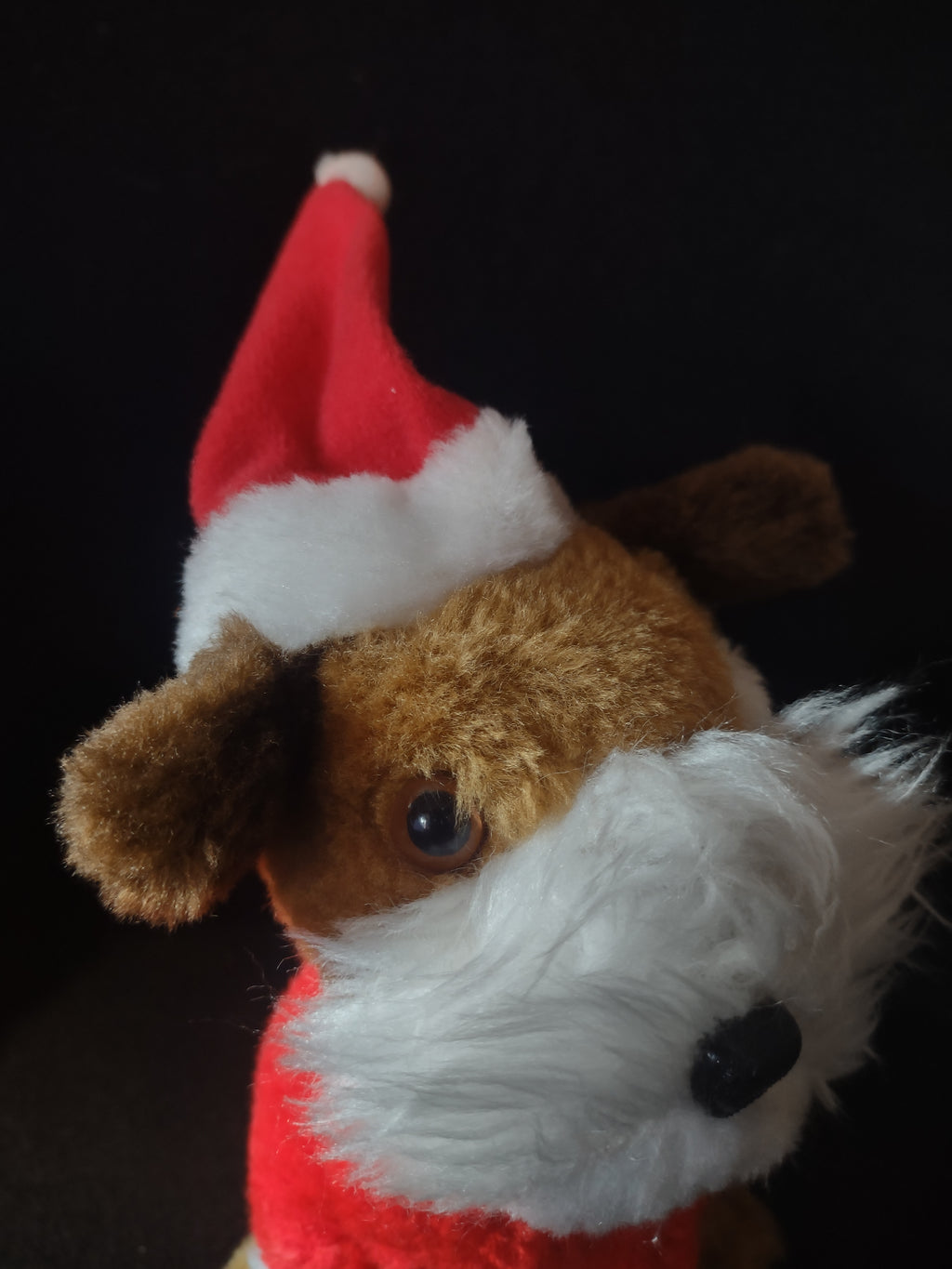 Vintage Wallace Berrie Plush Christmas Dog Santa Suit Hat (Lot 4537)