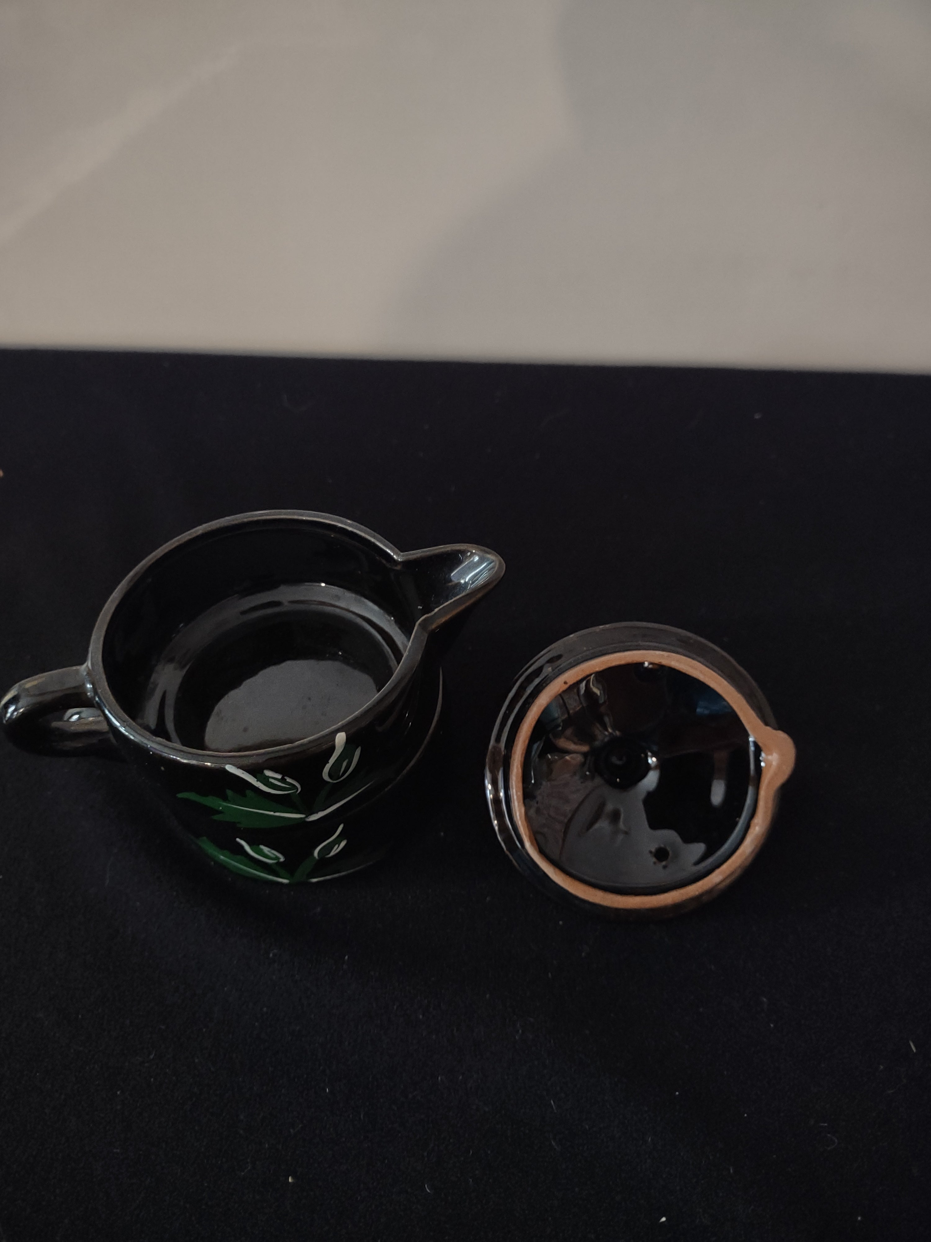 Vintage Brown Lustreware Stackable Tea Set NO Teapot (Lot 3985)