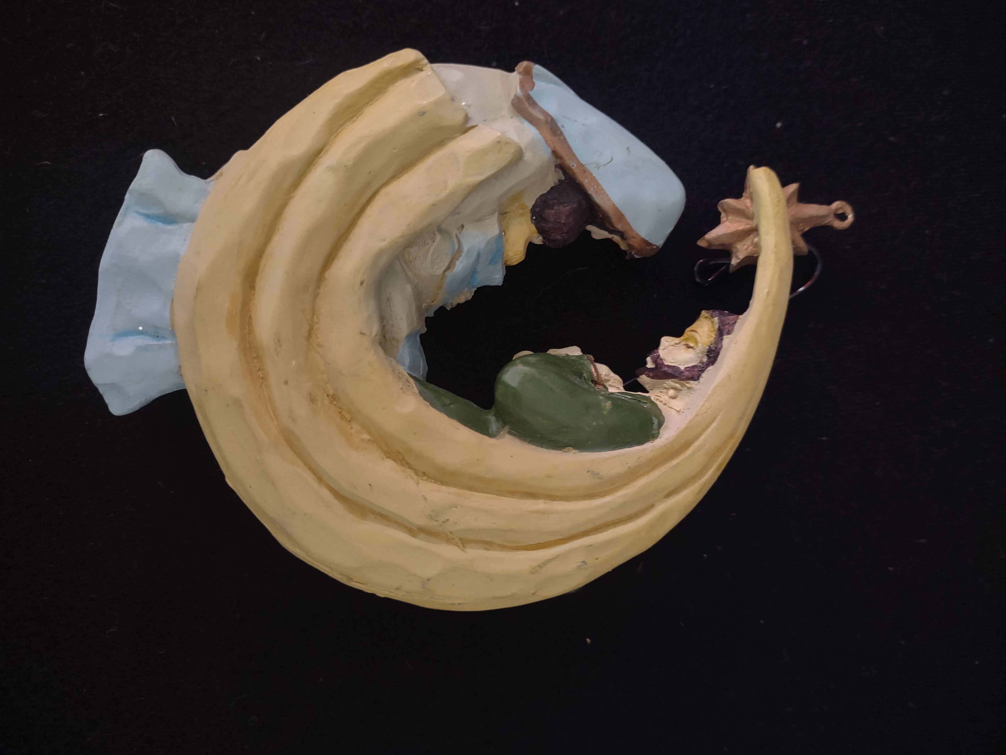 Holy Family Nativity Christmas Ornament Mary Joseph Baby Jesus Star (Lot 4561)