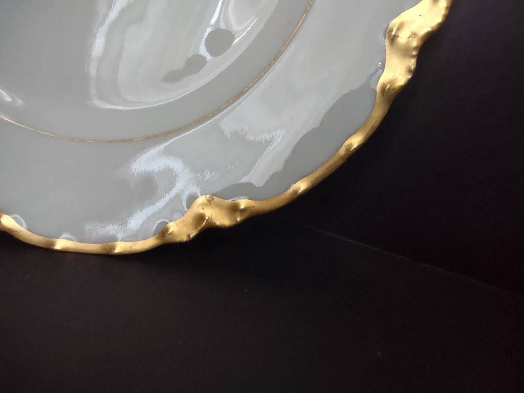 Haviland Limoges France Dessert Plate White & Heavy Gold Trim H808 (lot 700)