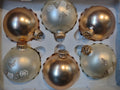 Vintage Christmas Set 6 Glass Ornaments Krebs 3" Butterfly Golden (lot 1434)