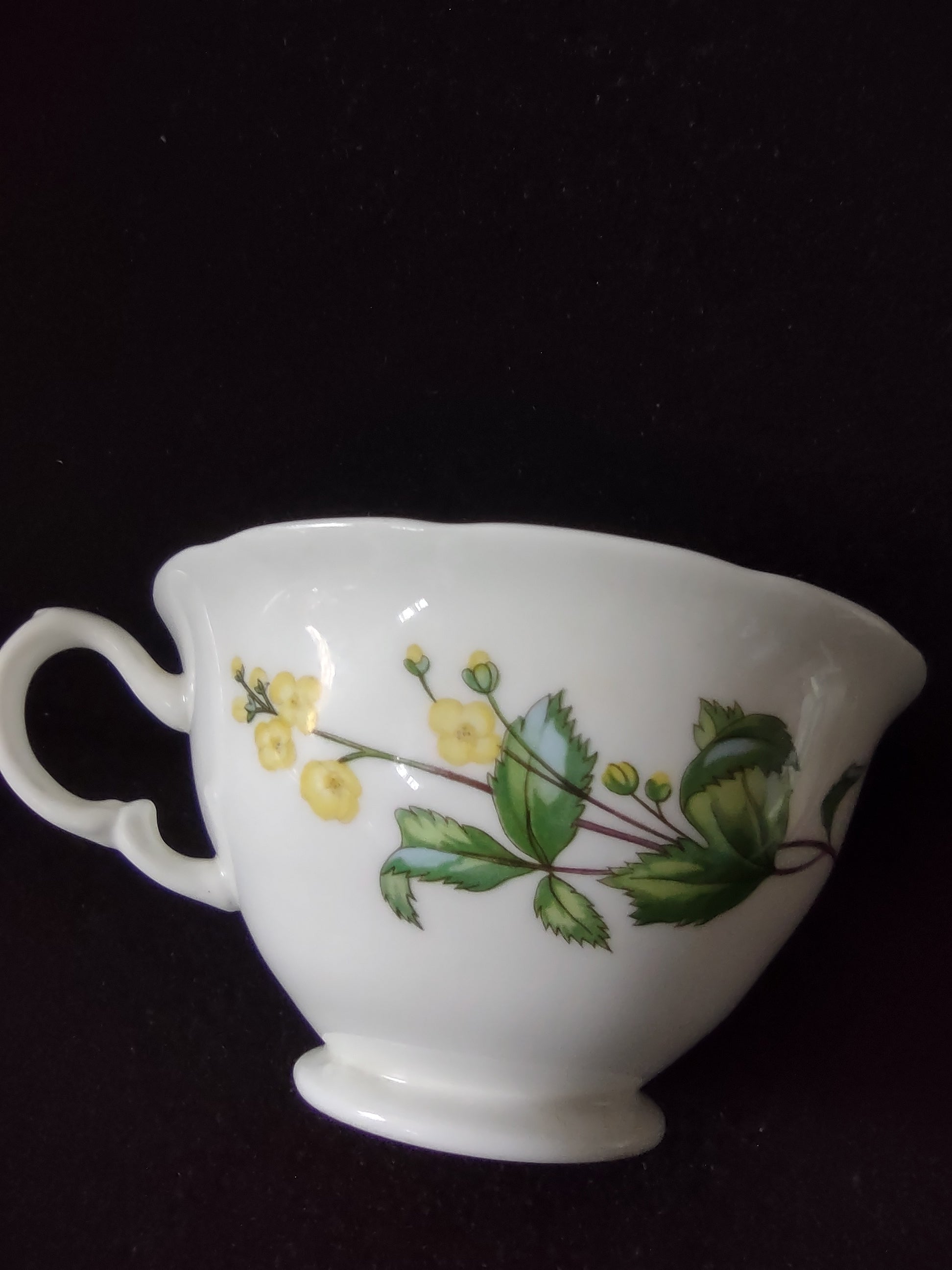 Vintage Minton Meadow Teacup Saucer Bone China Floral Scalloped (Lot 5508)
