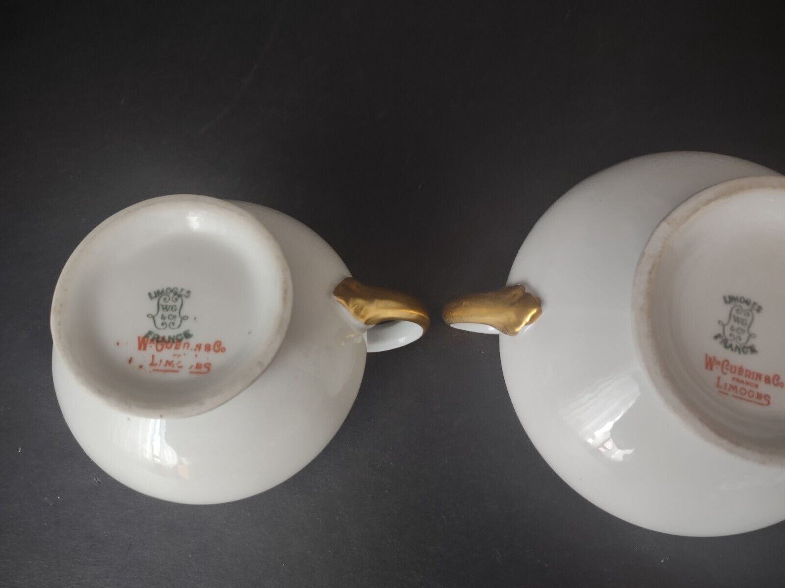 Wm Guerin France Limoges Set Creamer Sugar Bowl Gold Trim (lot 534)