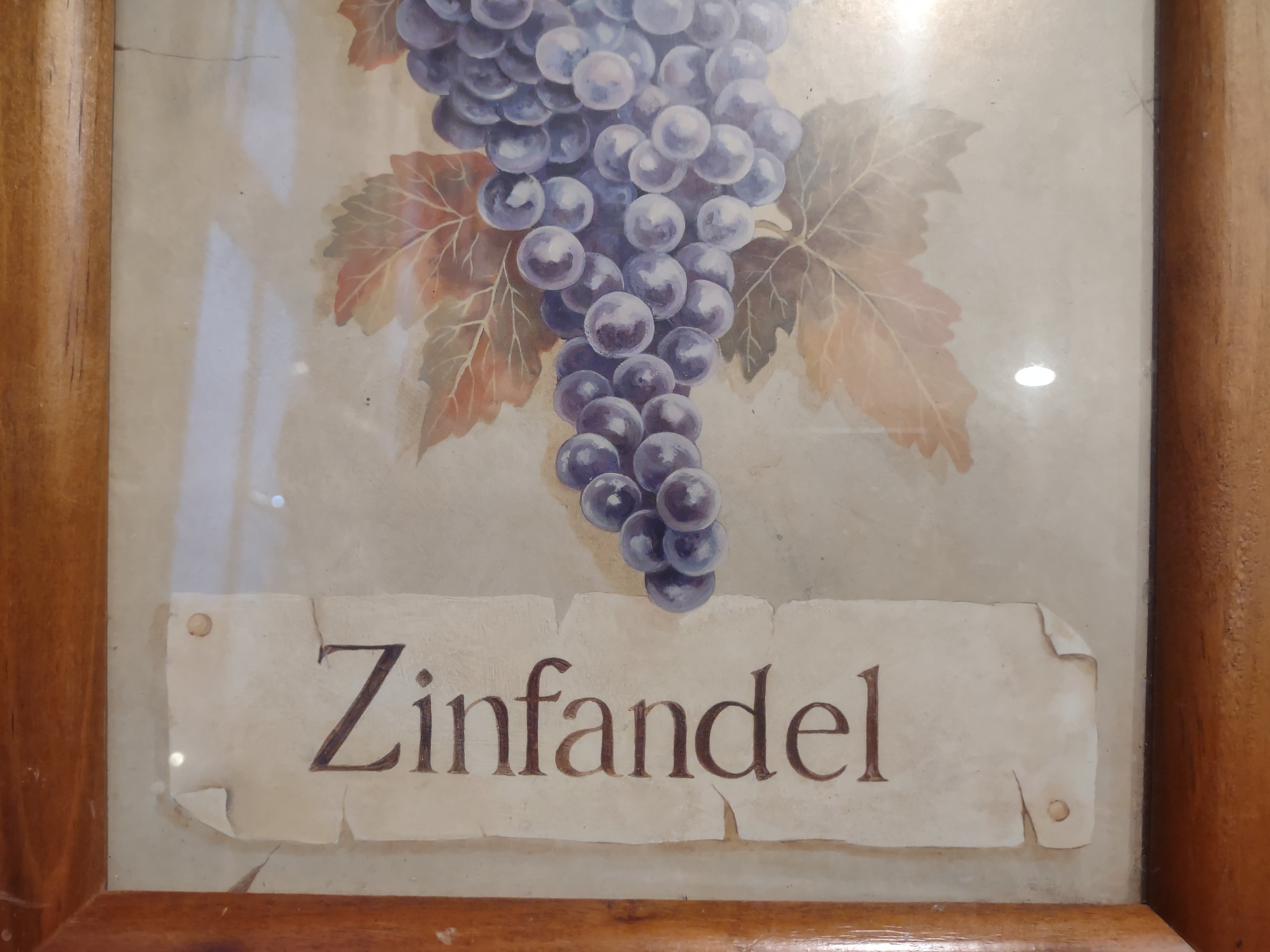 Zinfandel Grape Picture Wooden Frame (lot 2508c)