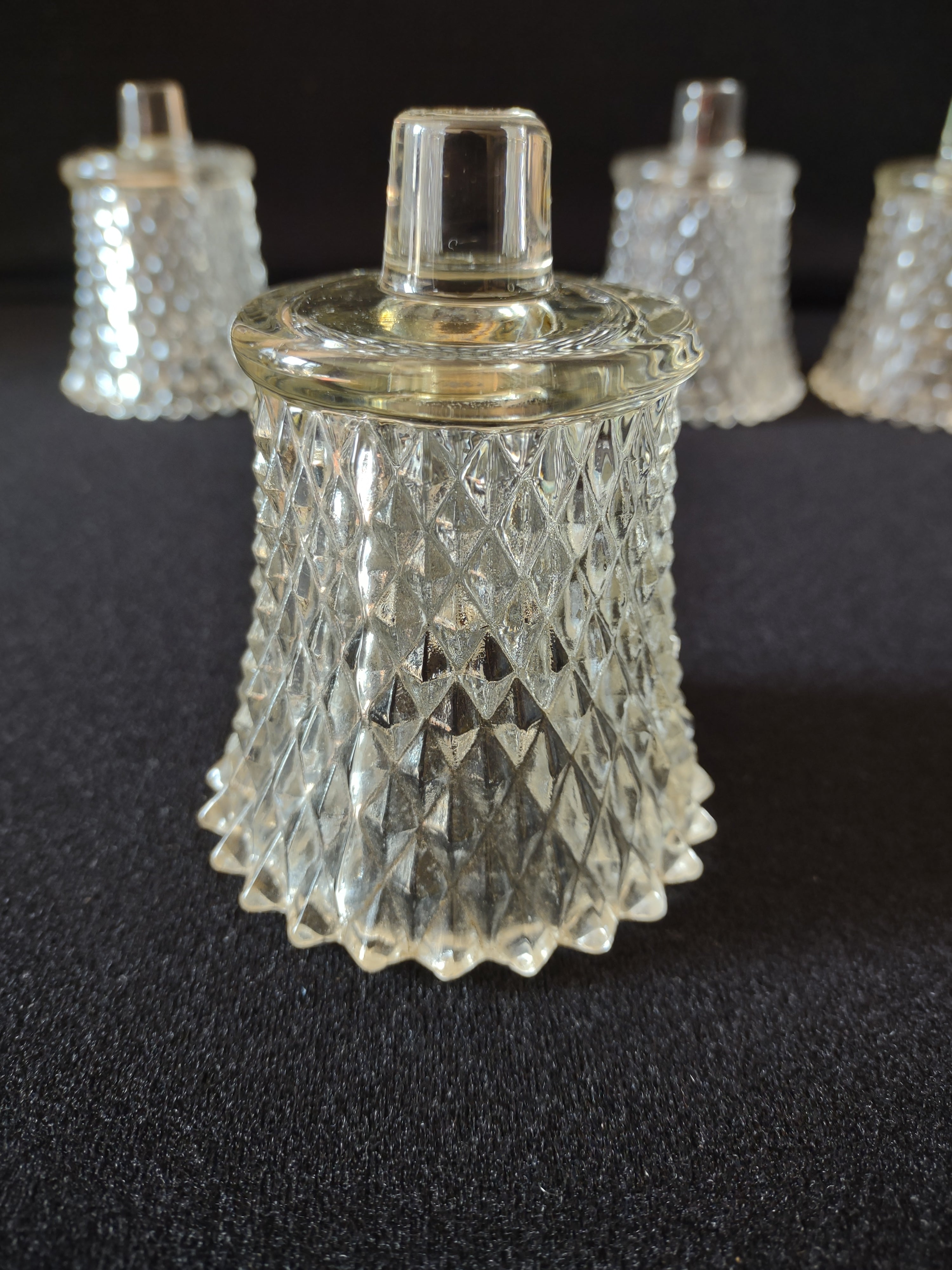 Vintage Home Interior Peg Votive Candle Holder x 4 Diamond Cut (lot 5401)